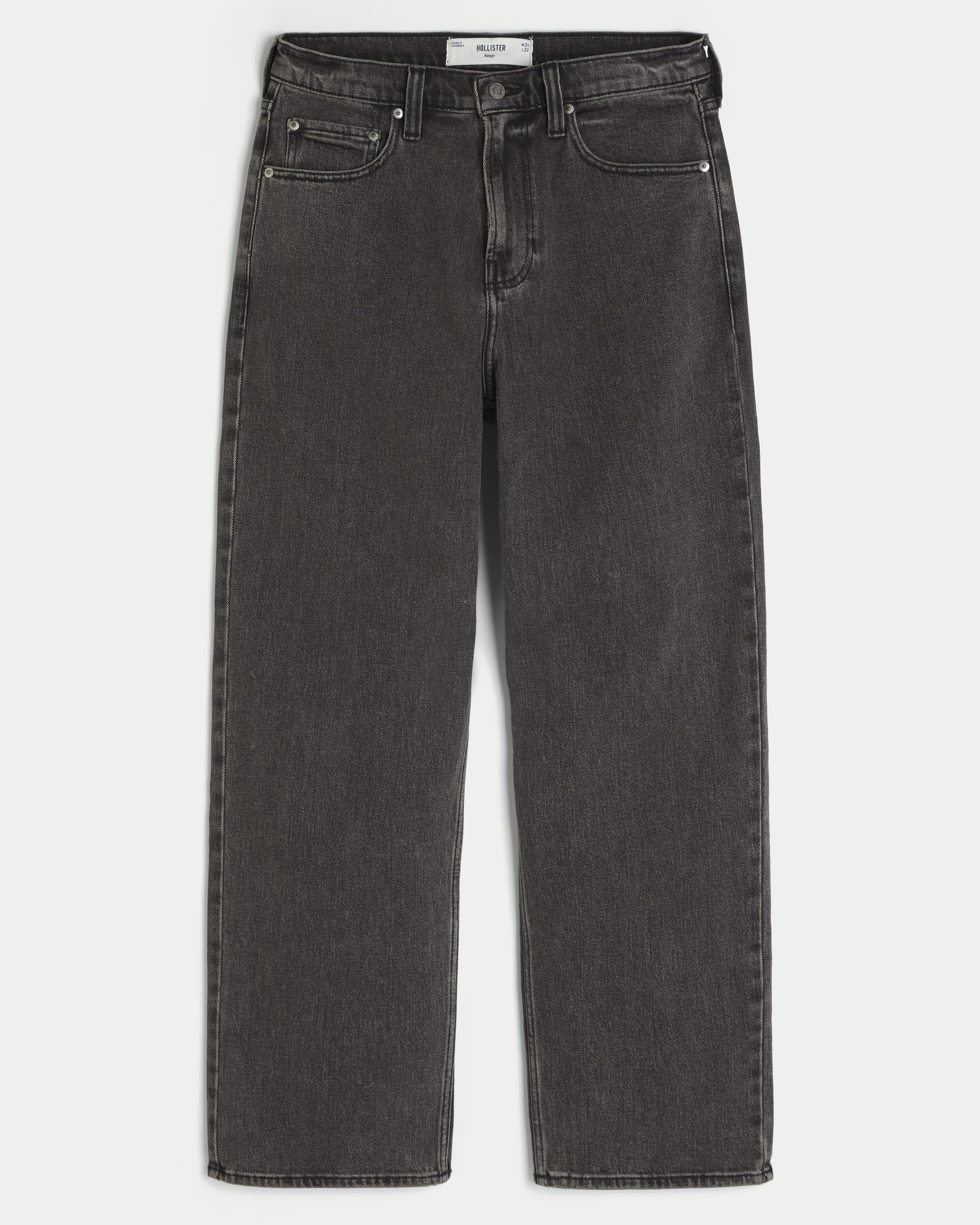 Washed Black Logo Graphic Baggy Jeans