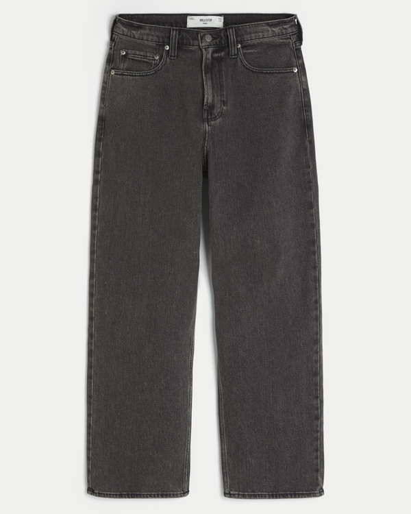 Washed Black Logo Graphic Baggy Jeans, Washed Black view 1