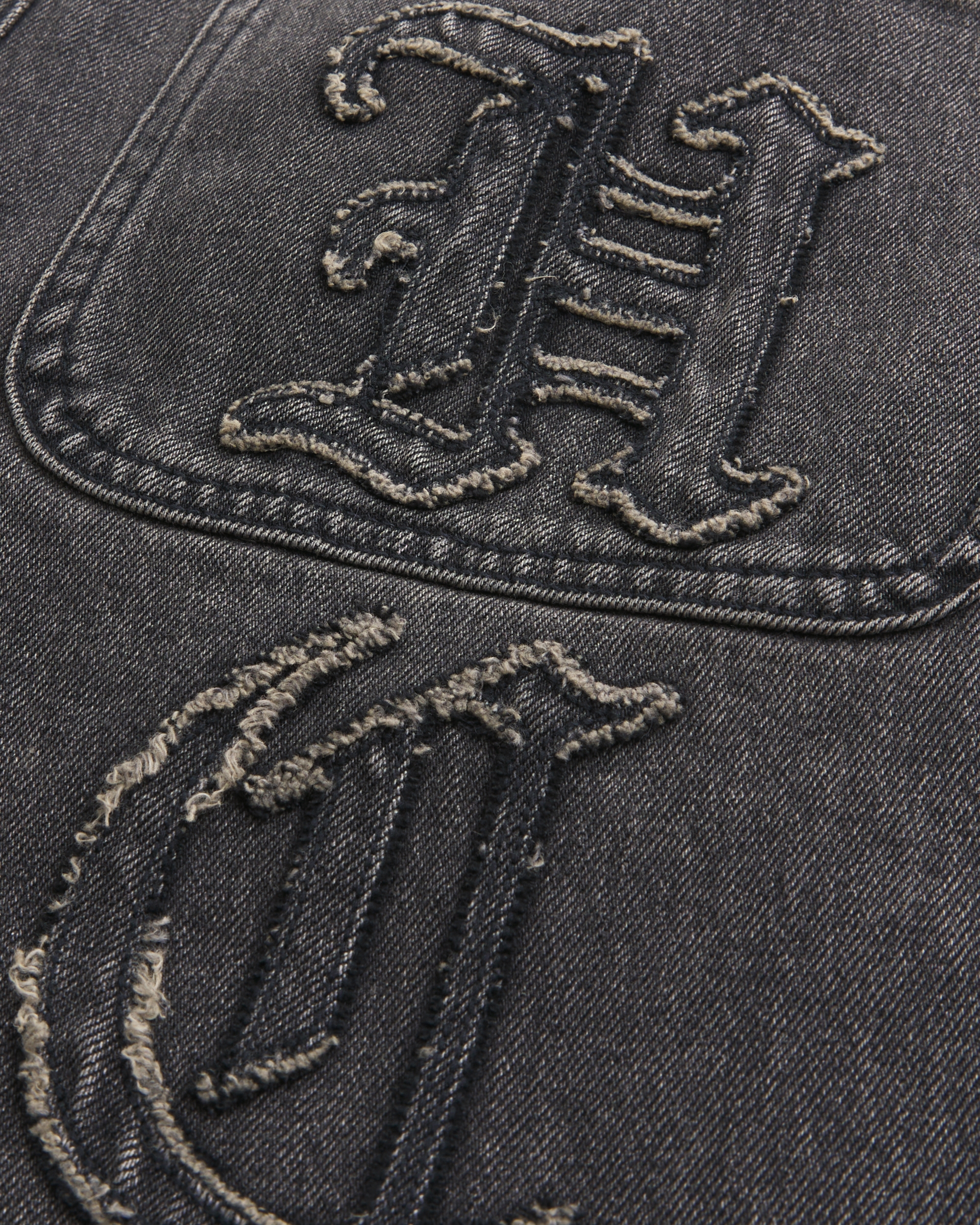Washed Black Logo Graphic Baggy Jeans