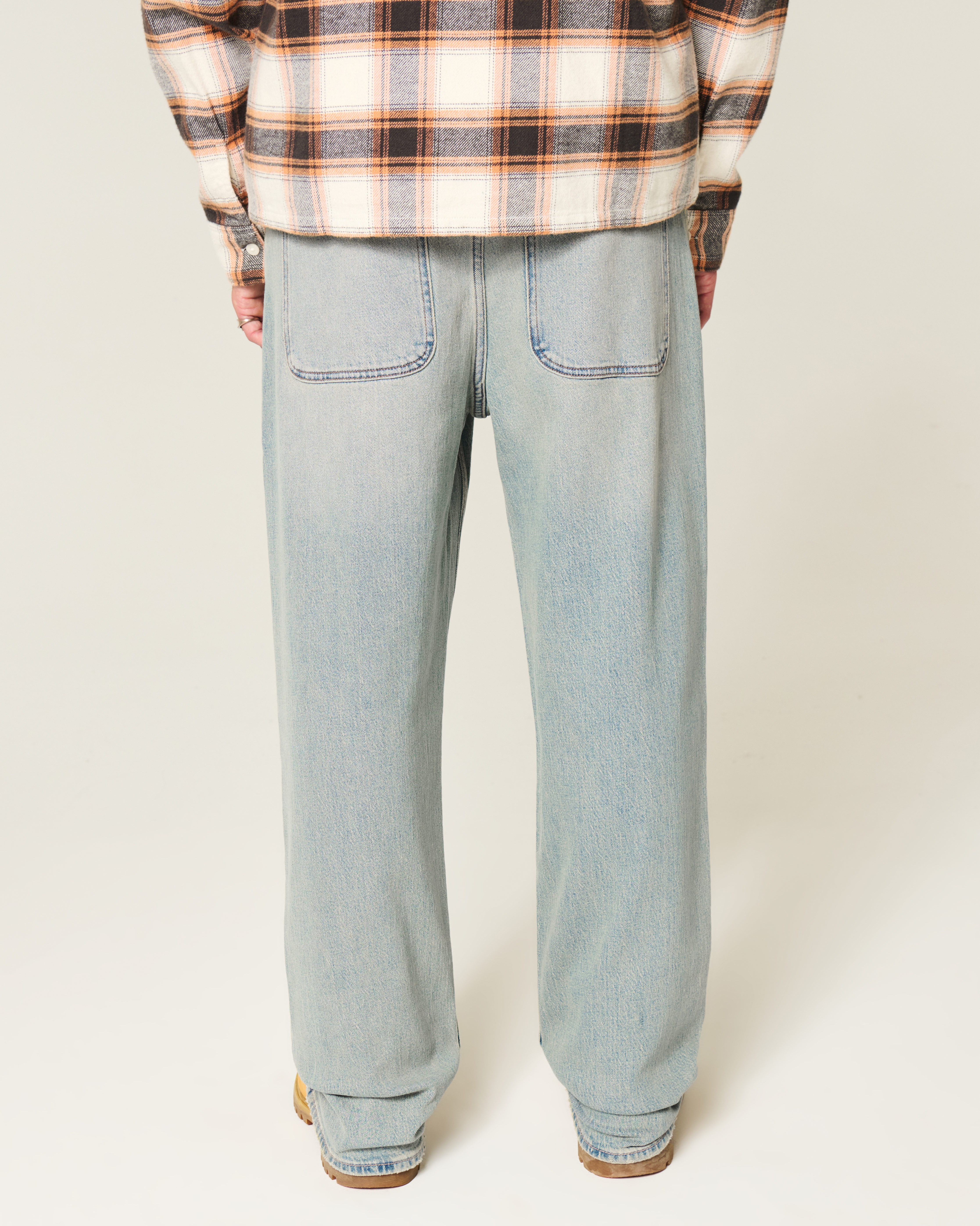 Light Wash Graphic Baggy Jeans