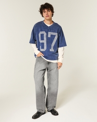 Washed Grey Baggy Jeans