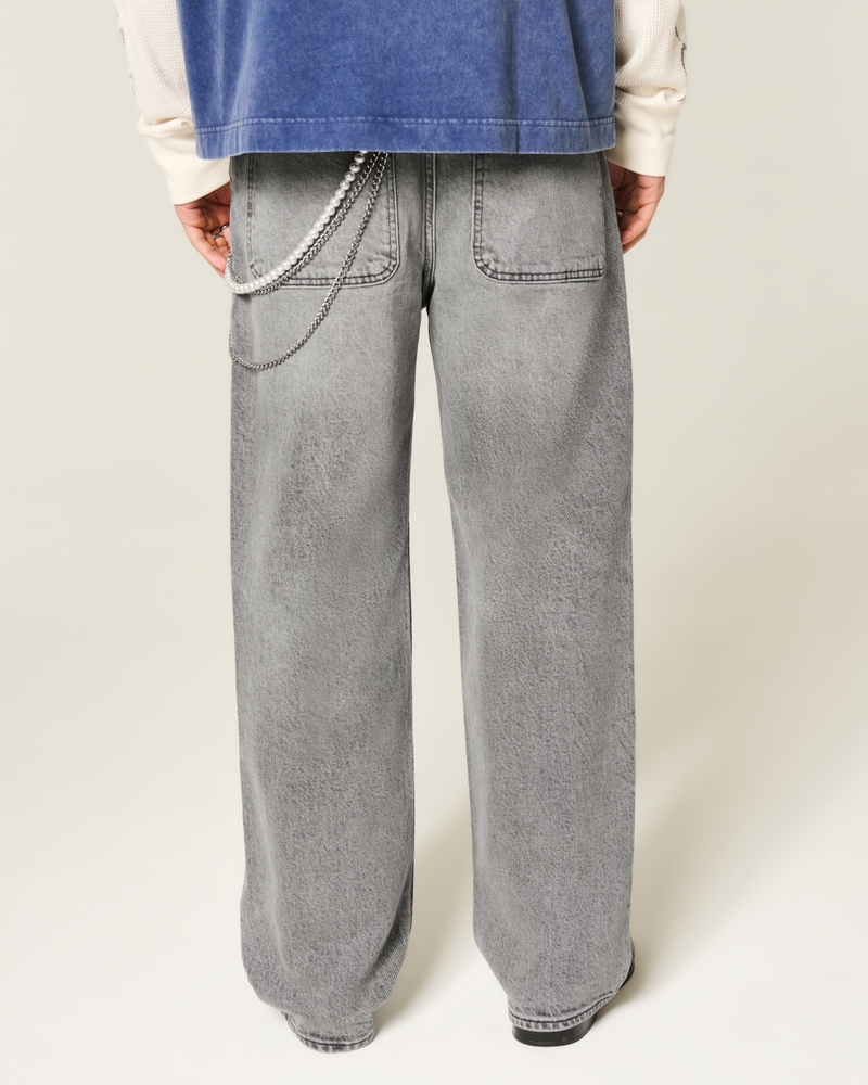 Washed Grey Baggy Jeans