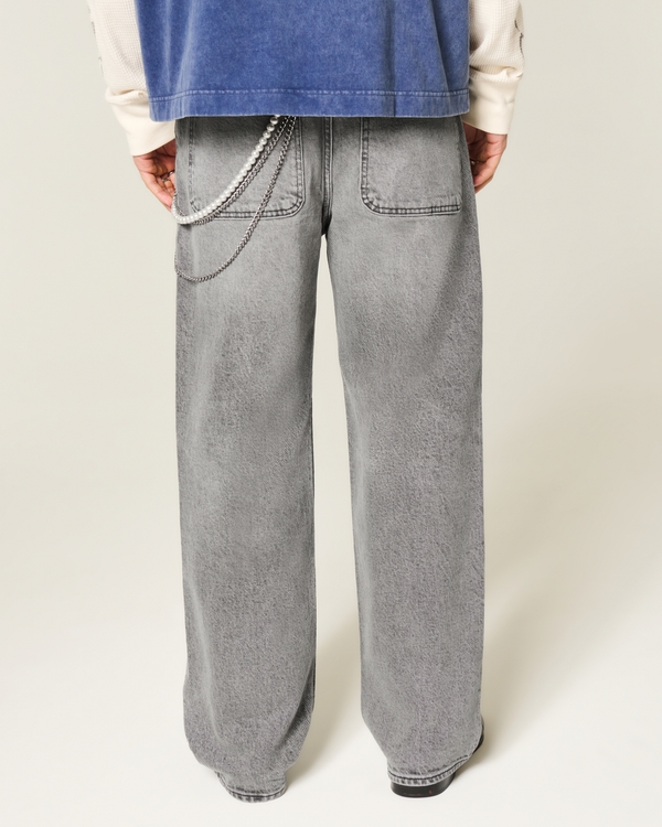 Washed Grey Baggy Jeans
