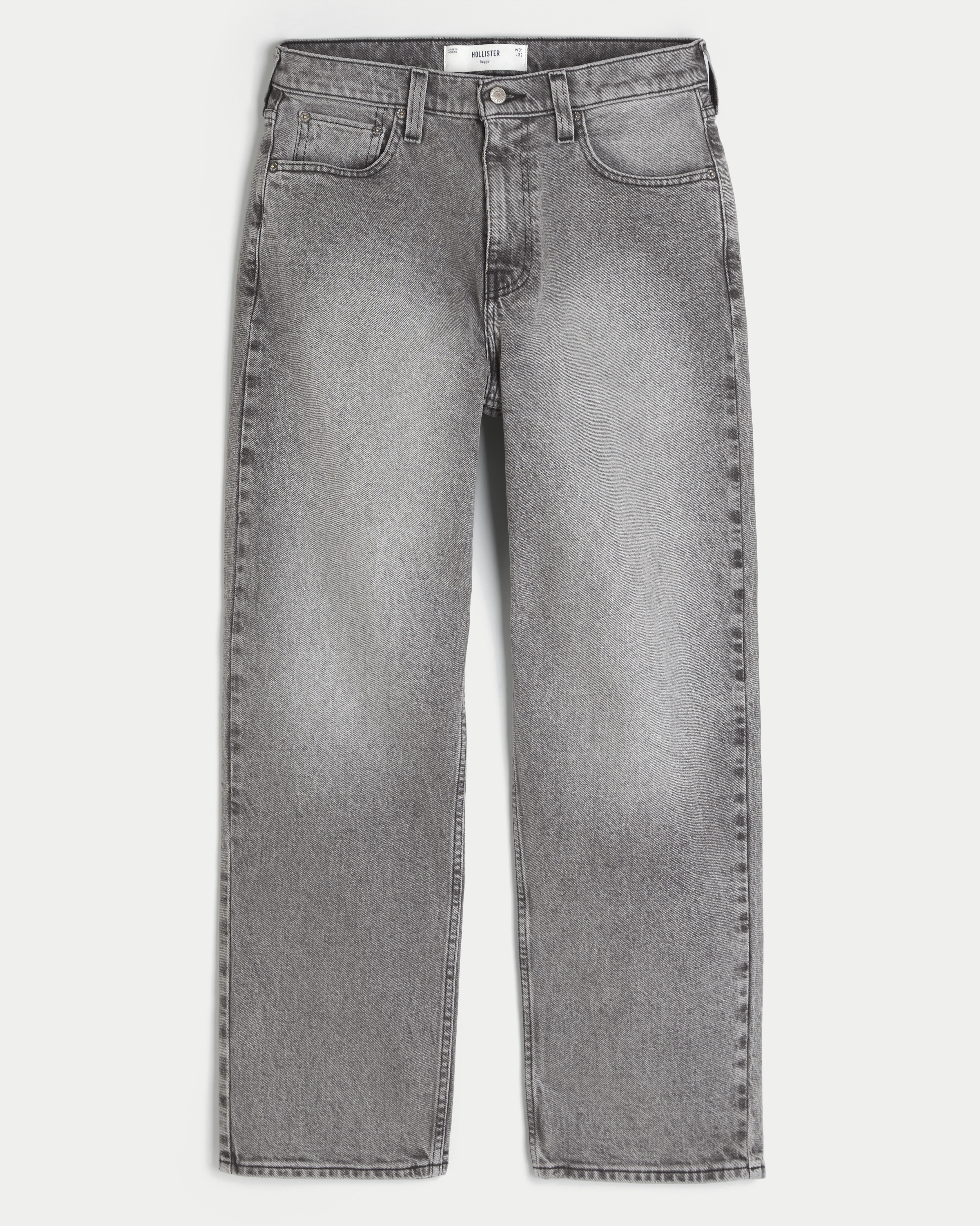 Washed Grey Baggy Jeans