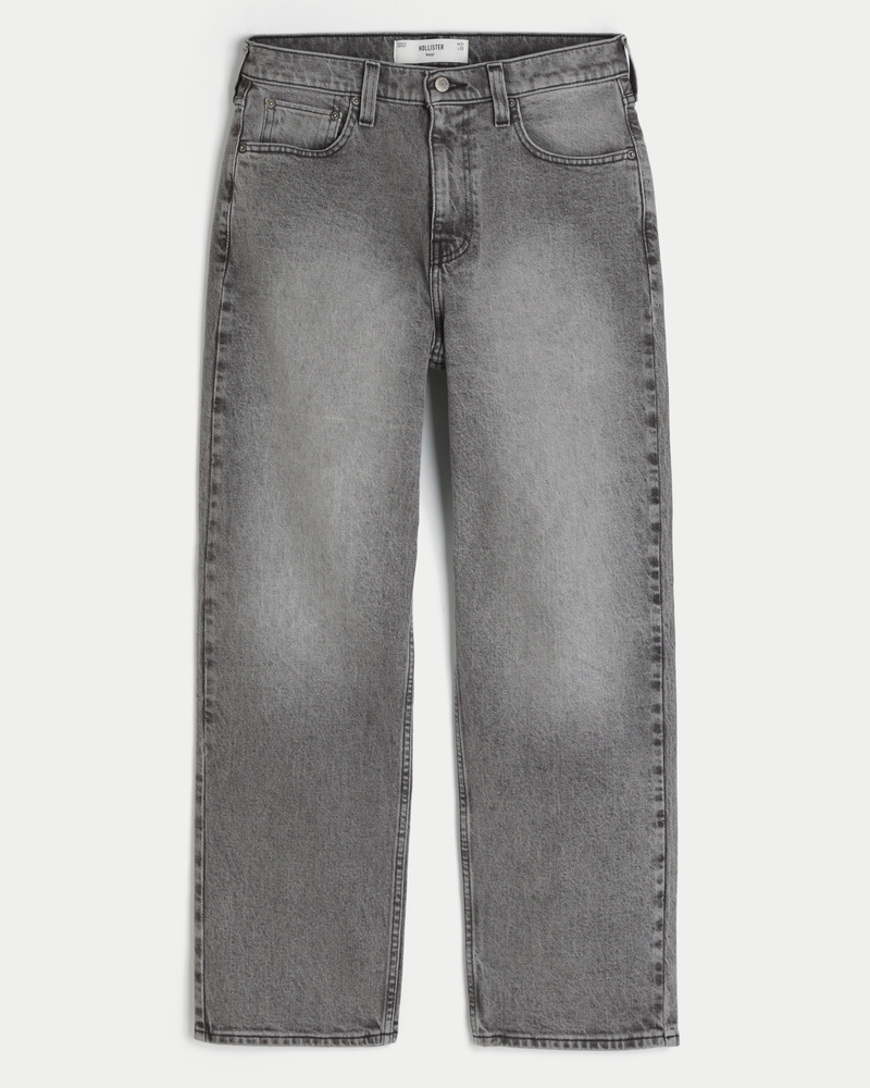 Washed Grey Baggy Jeans