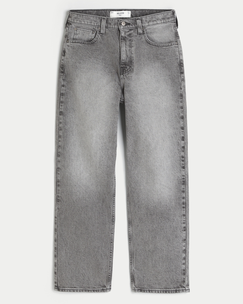 Washed Grey Baggy Jeans