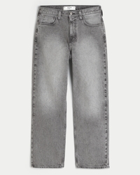 Men's Washed Grey Baggy Jeans | Men's Bottoms | HollisterCo.com