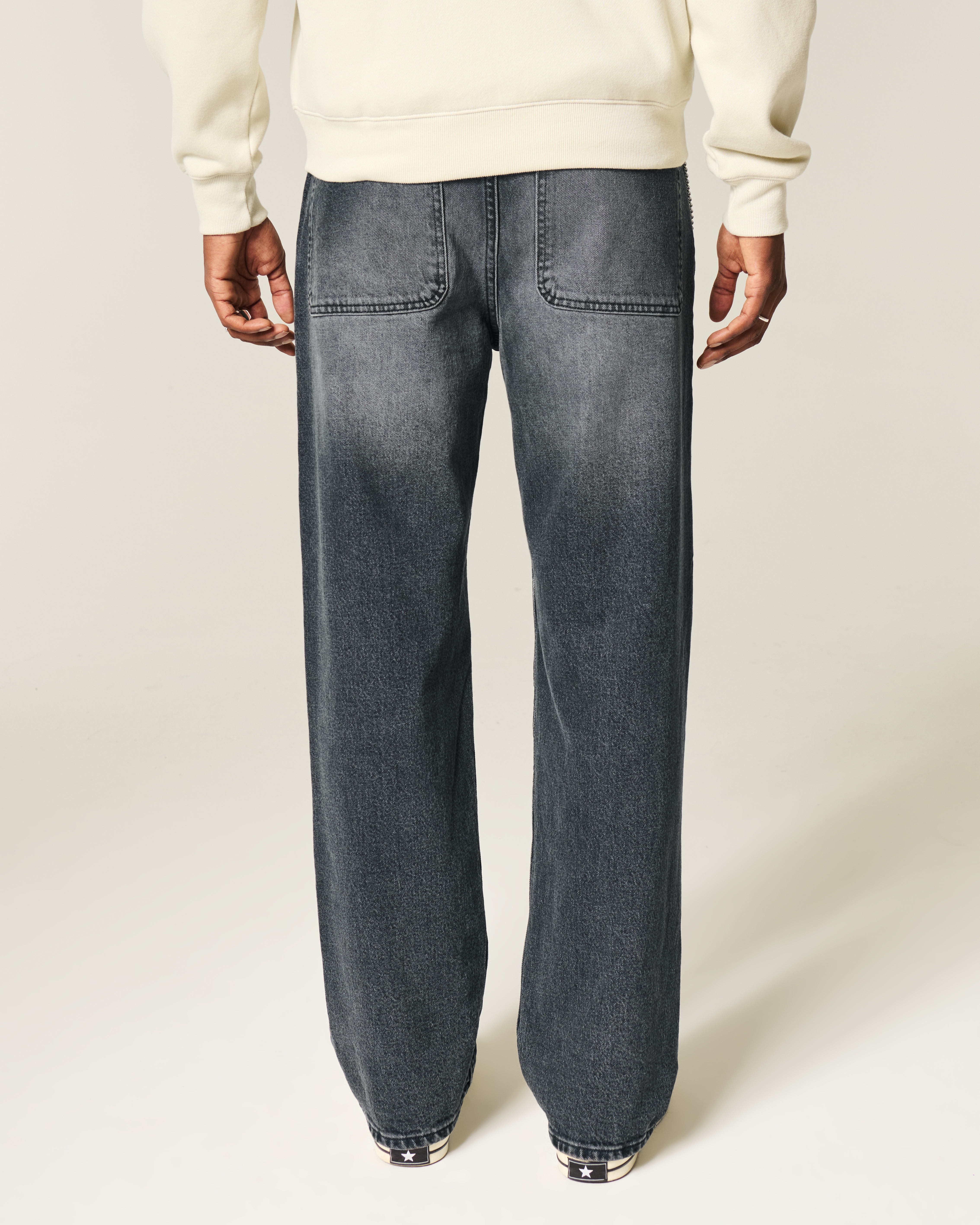 Washed Black Baggy Jeans