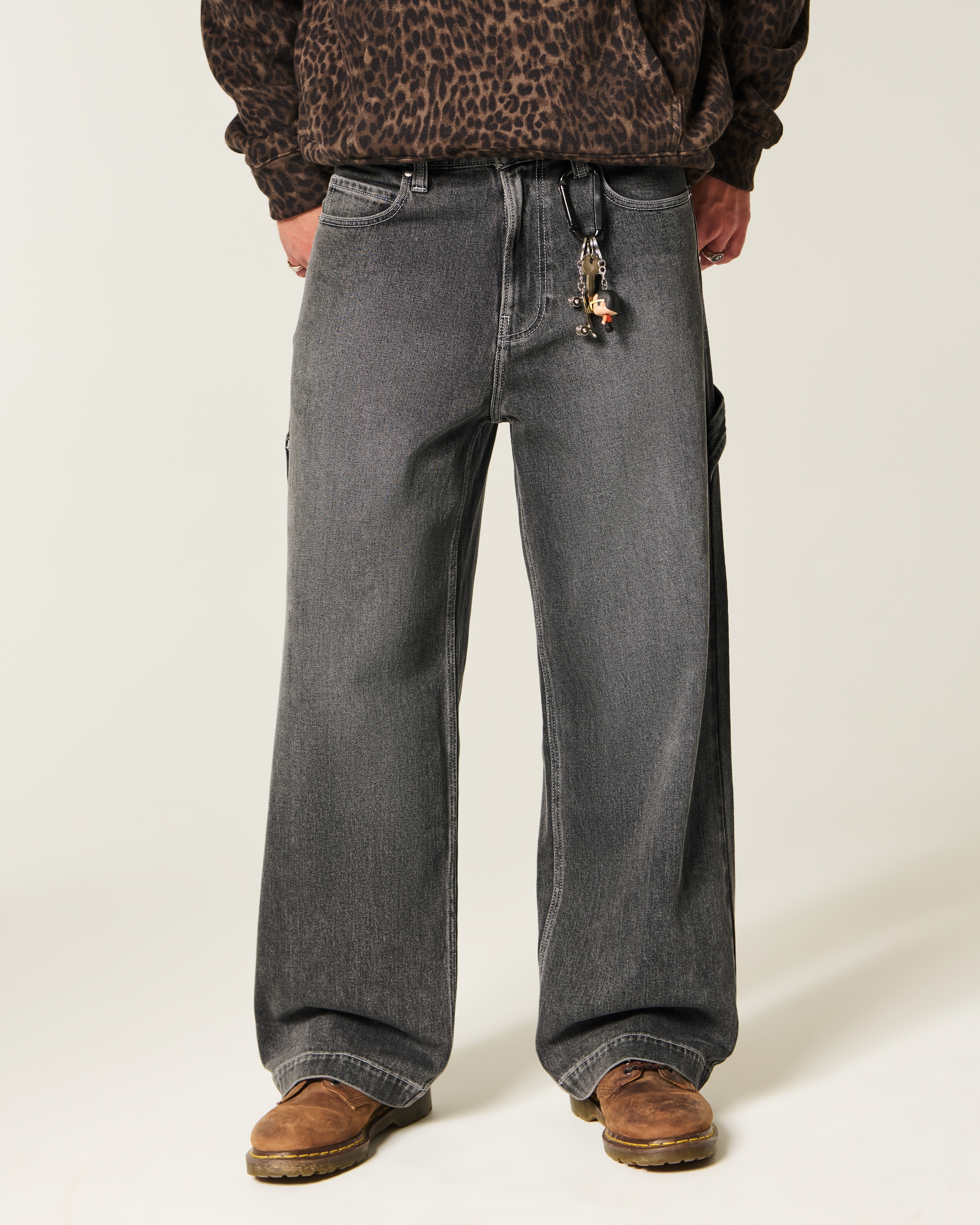 Washed Black Super Baggy Painter Jeans