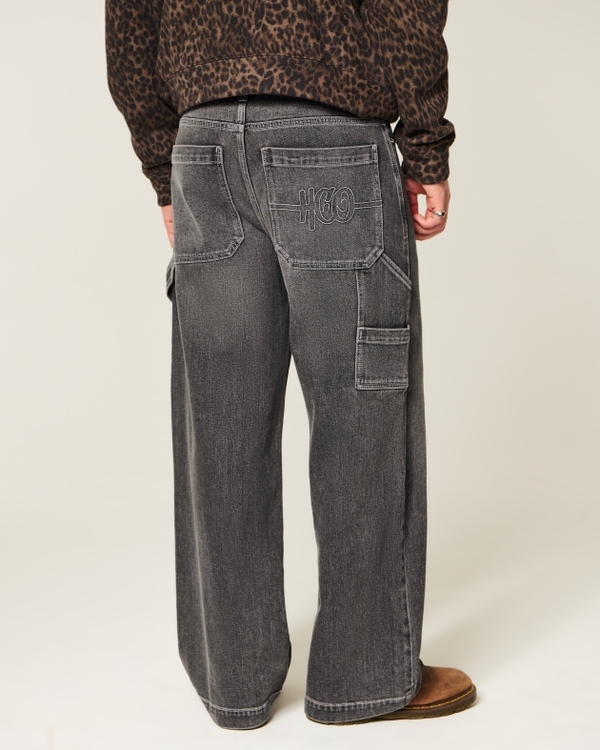 Washed Black Super Baggy Painter Jeans