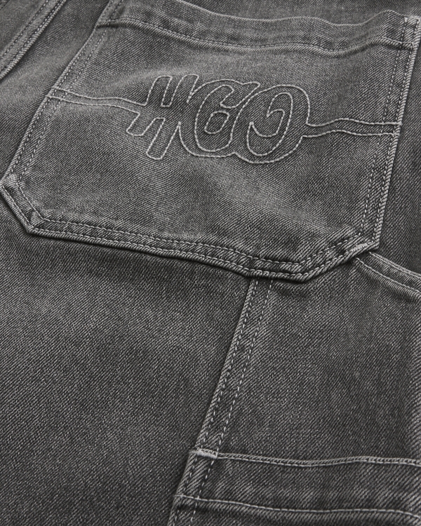 Washed Black Super Baggy Painter Jeans