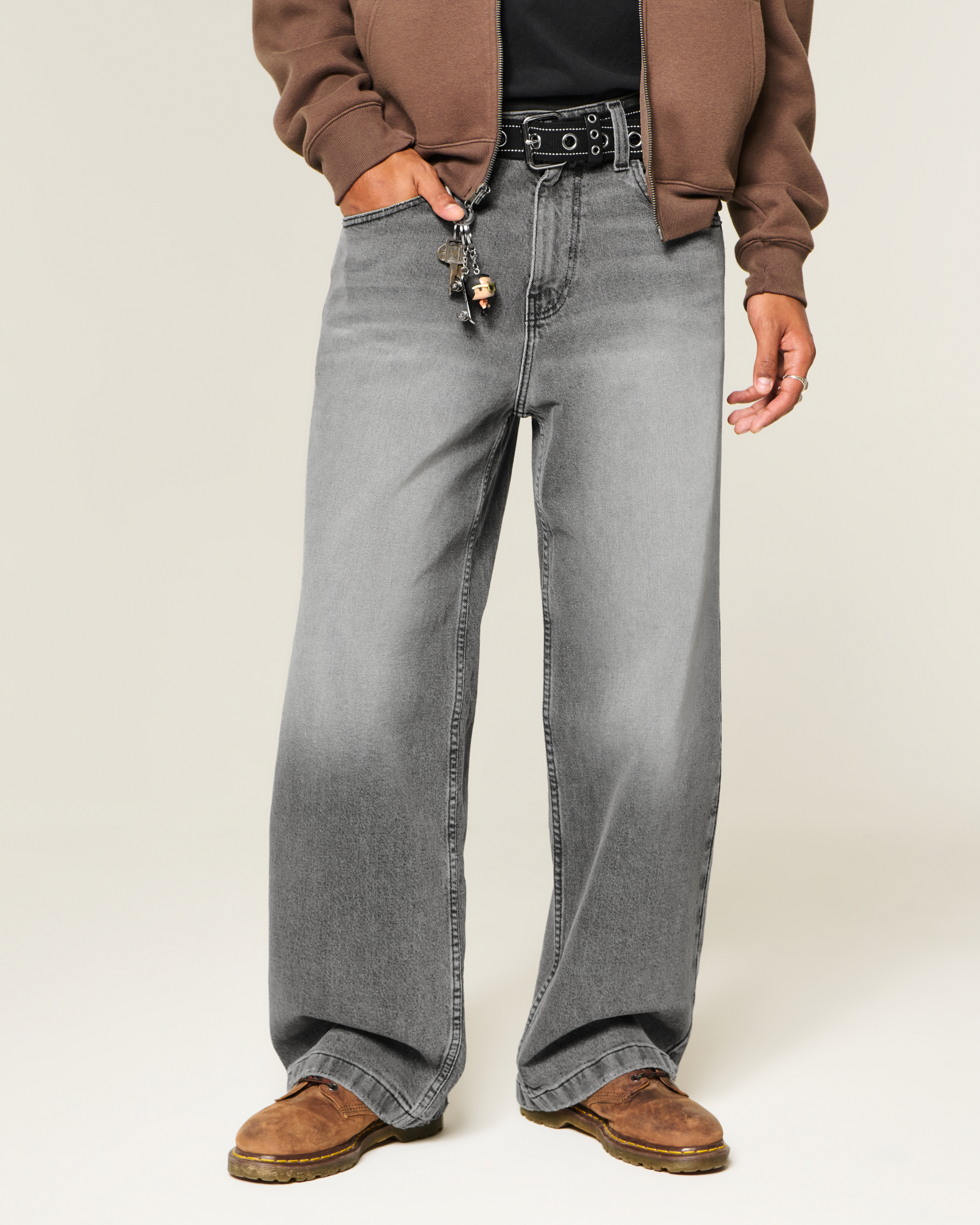 Washed Grey Super Baggy Jeans