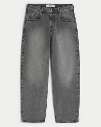 Men's Washed Gray Skater Baggy Jeans | Men's Clearance | HollisterCo.com
