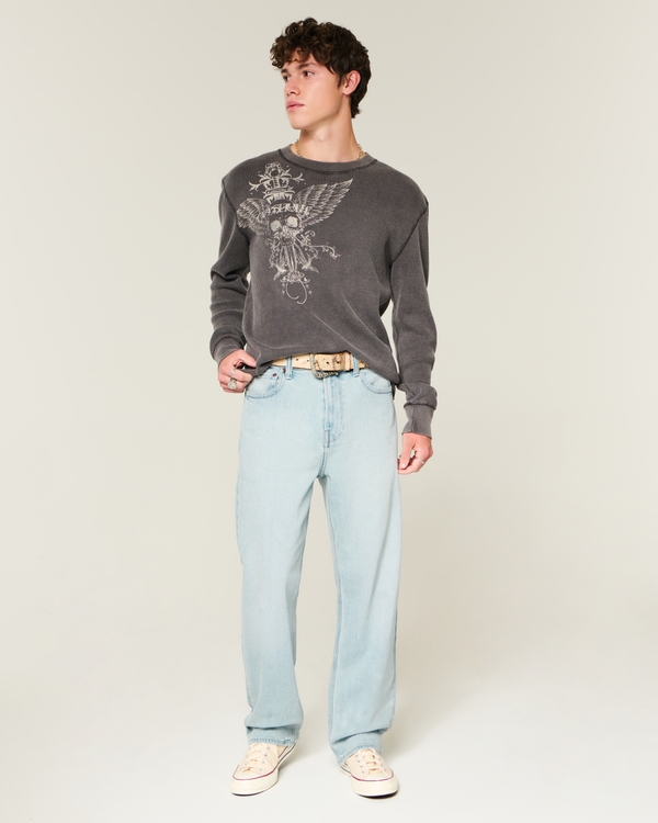 Light Wash Baggy Jeans, Light view 1