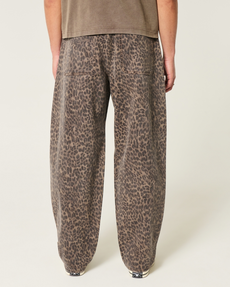 Leopard Print Baggy Skater Jeans