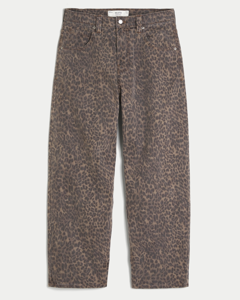 Leopard Print Baggy Skater Jeans