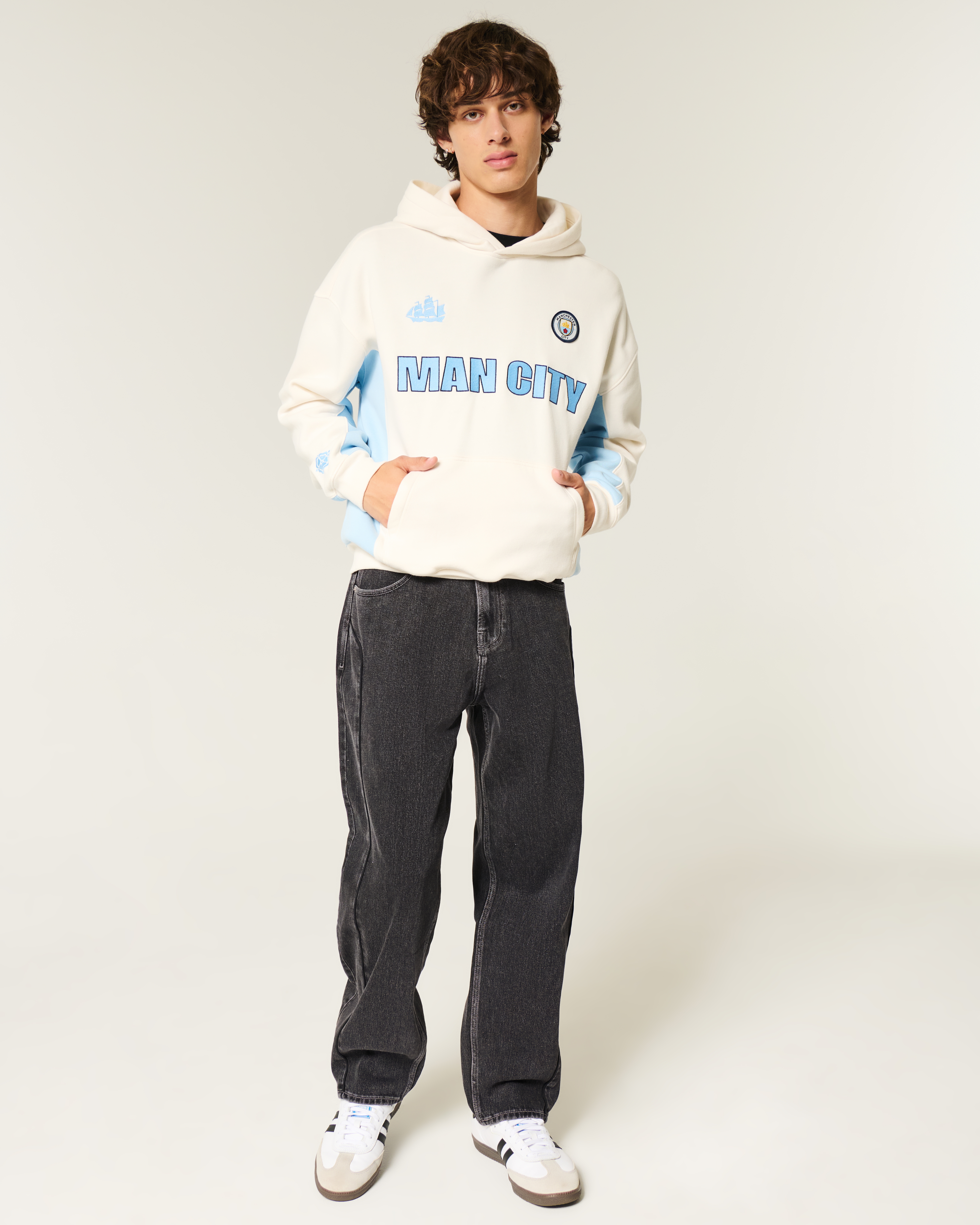 Washed Black Seamed Skater Baggy Jeans