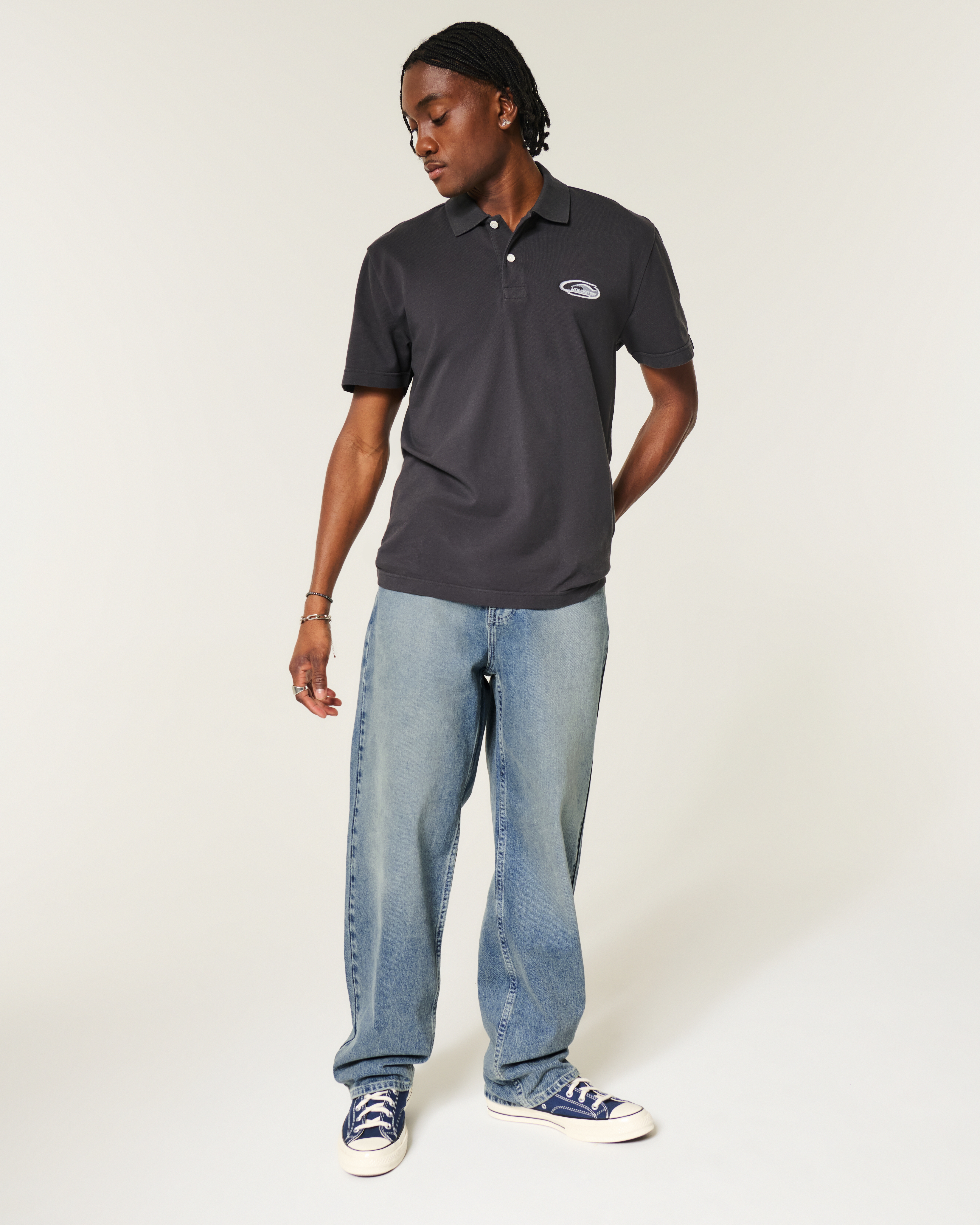 Medium Wash Baggy Jeans