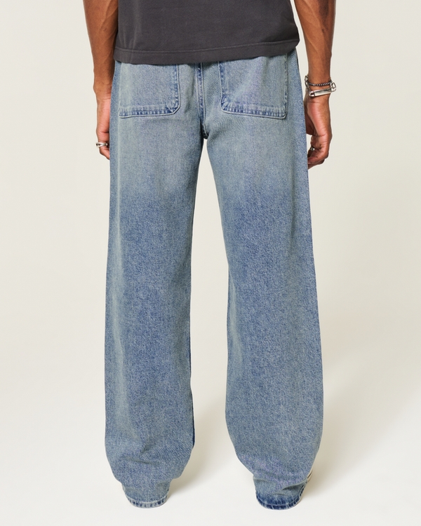 Men's Medium Wash Baggy Jeans | Men's Bottoms | HollisterCo.ca