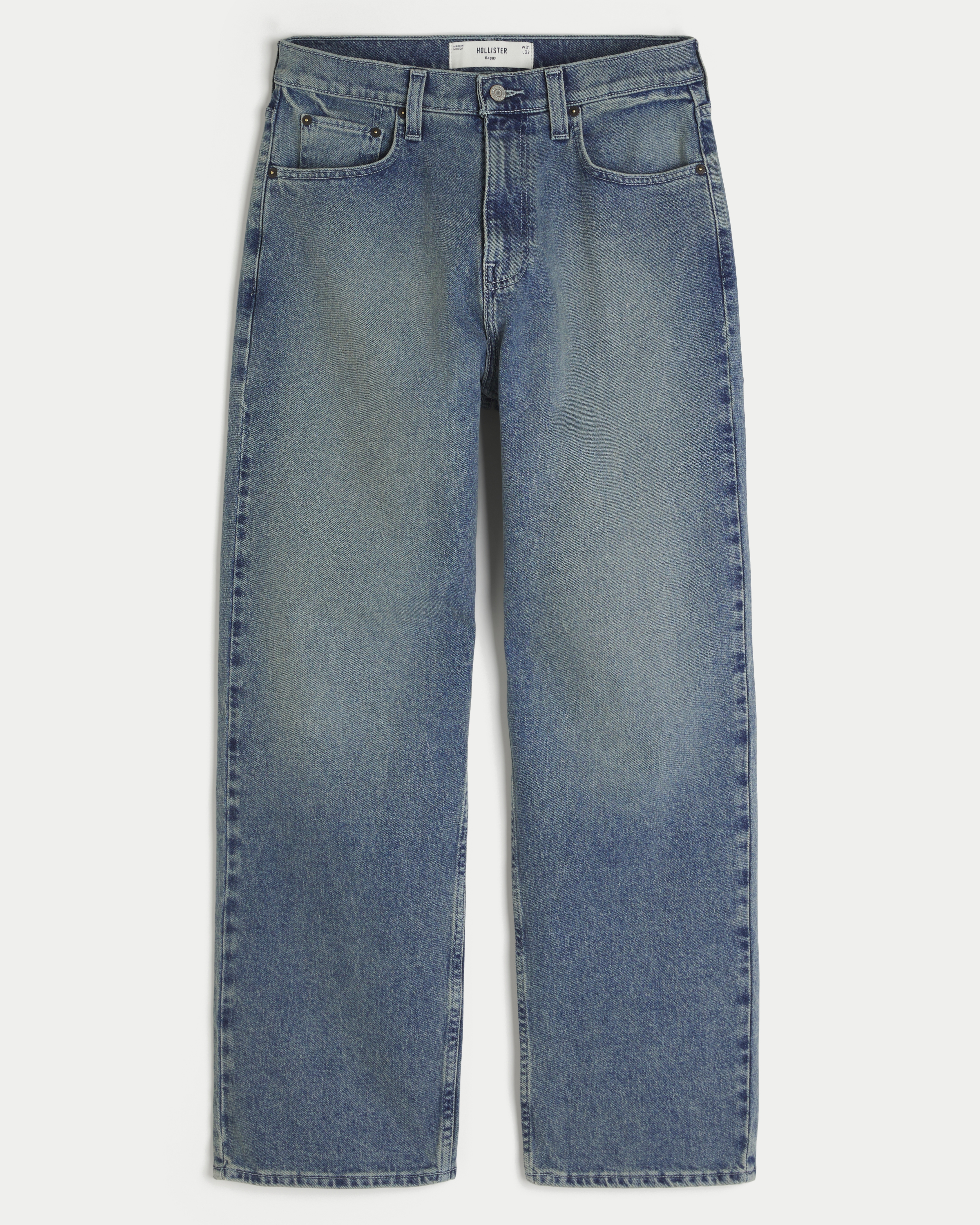 Medium Wash Baggy Jeans