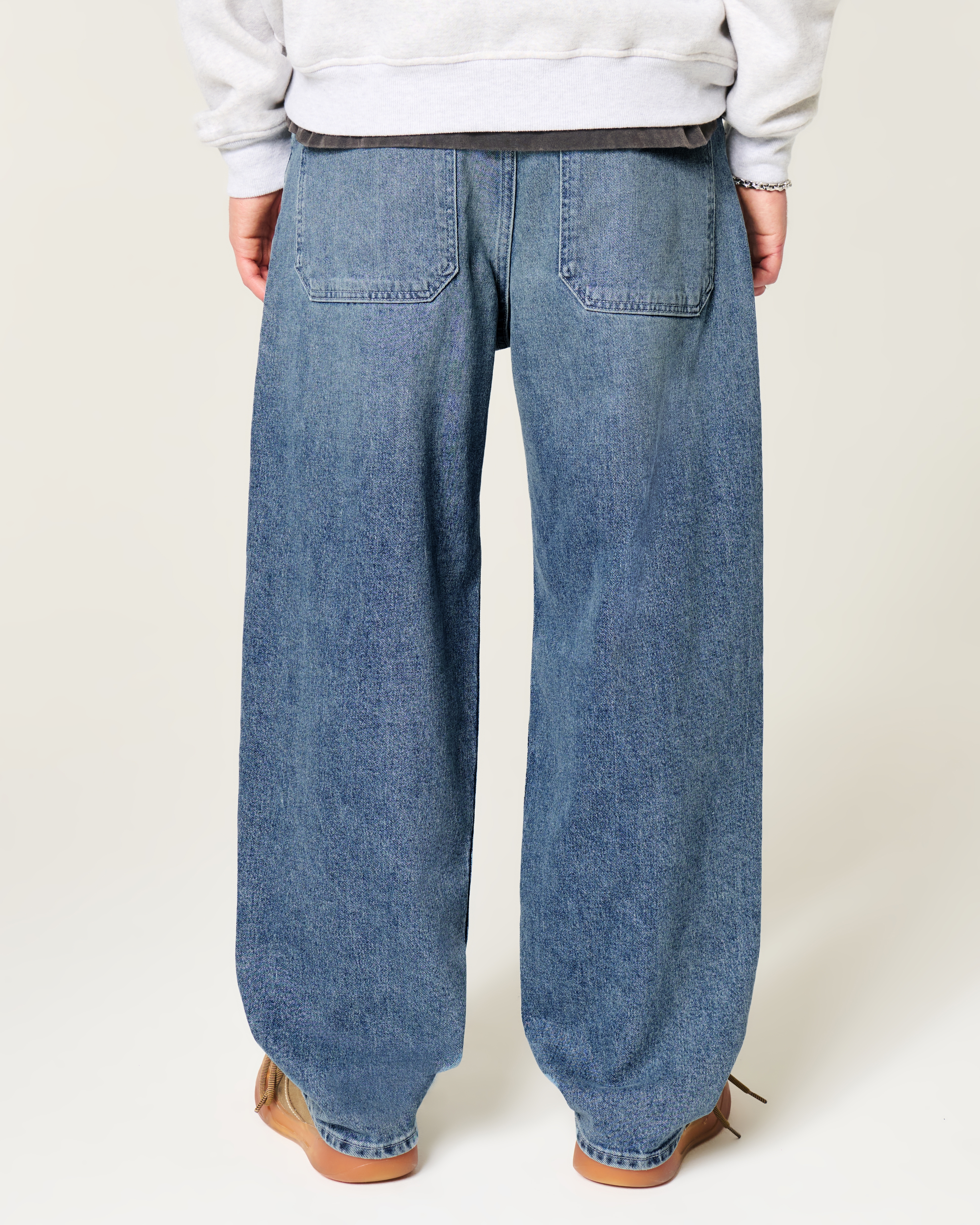 Medium Wash Skater Baggy Jeans