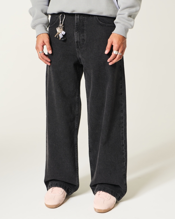 Black Super Baggy Jeans, Black view 2