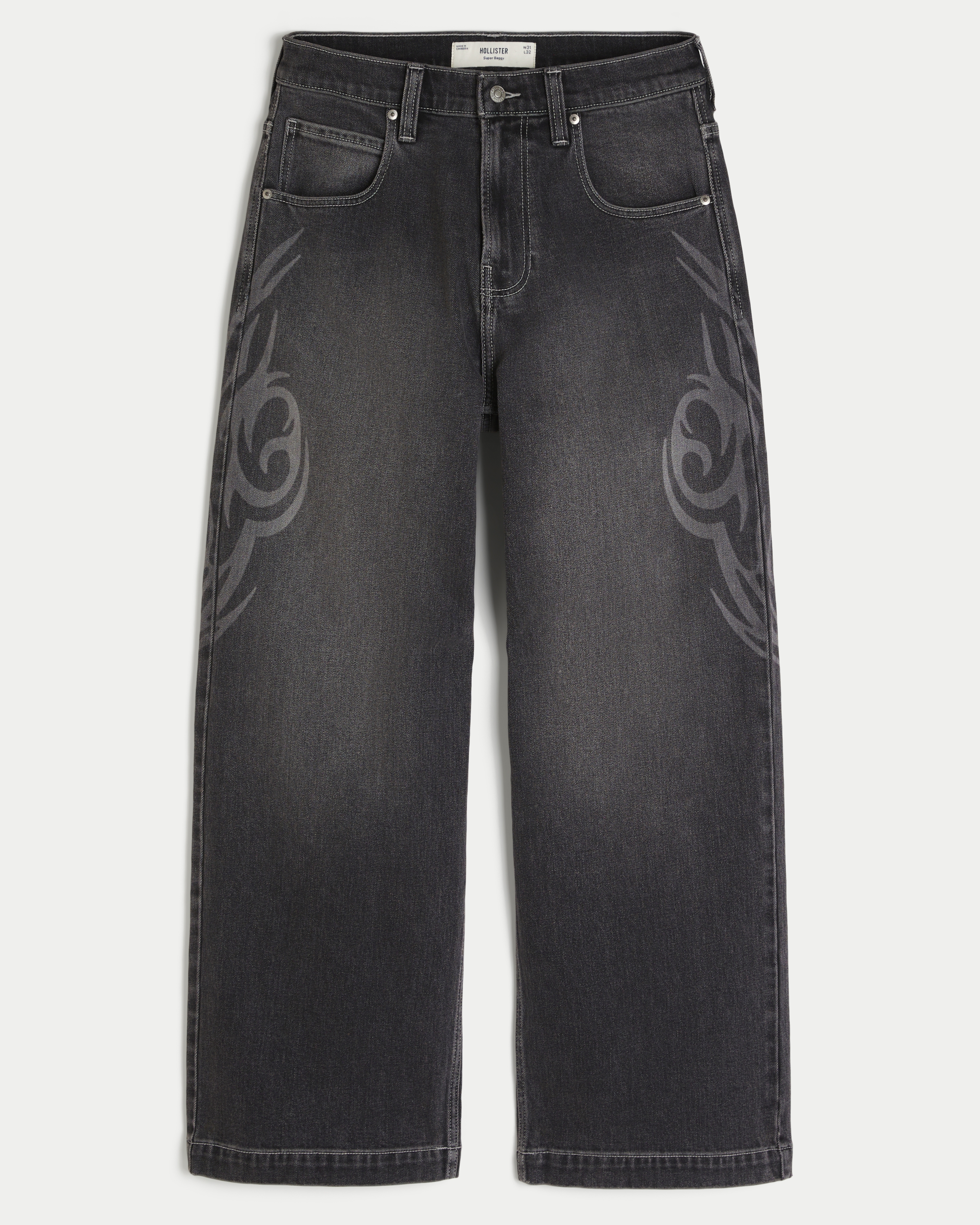 Medium Wash Seamed Super Baggy Jeans