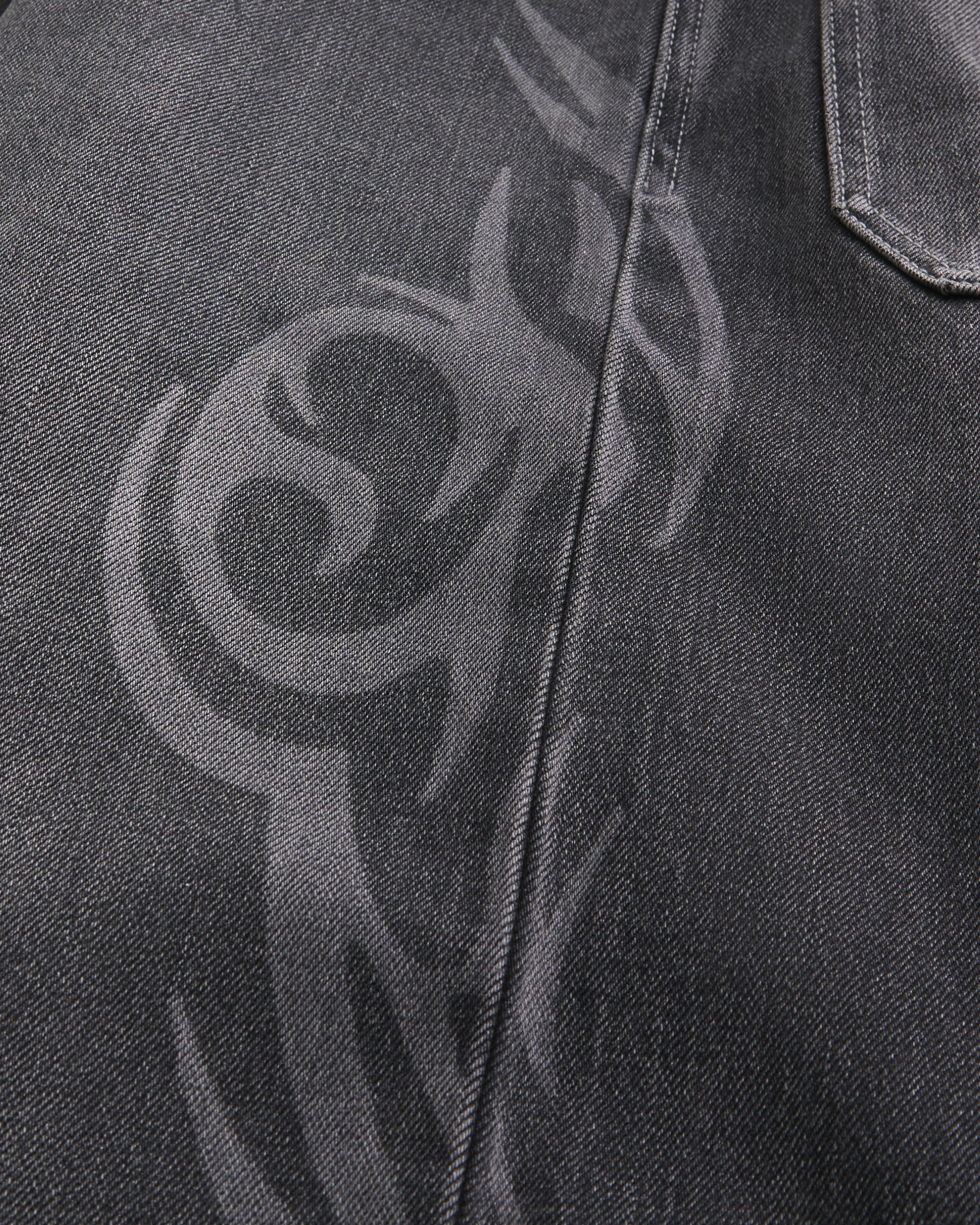 Washed Black Graphic Super Baggy Jeans