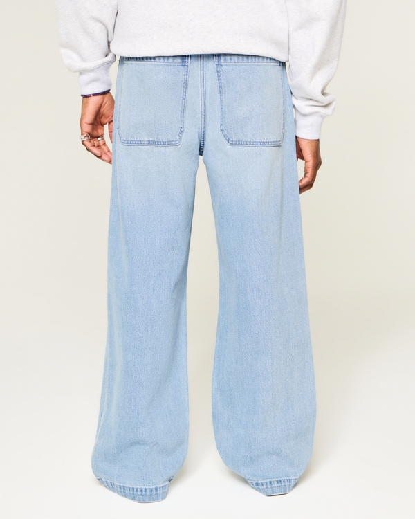 Light Wash Spider Embroidery Super Baggy Jeans