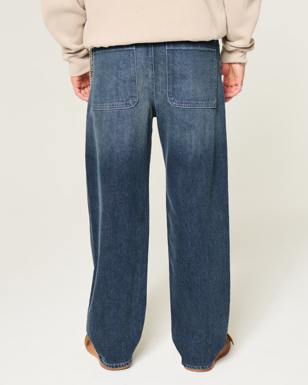Men's Dark Wash Baggy Jeans | Men's Bottoms | HollisterCo.com