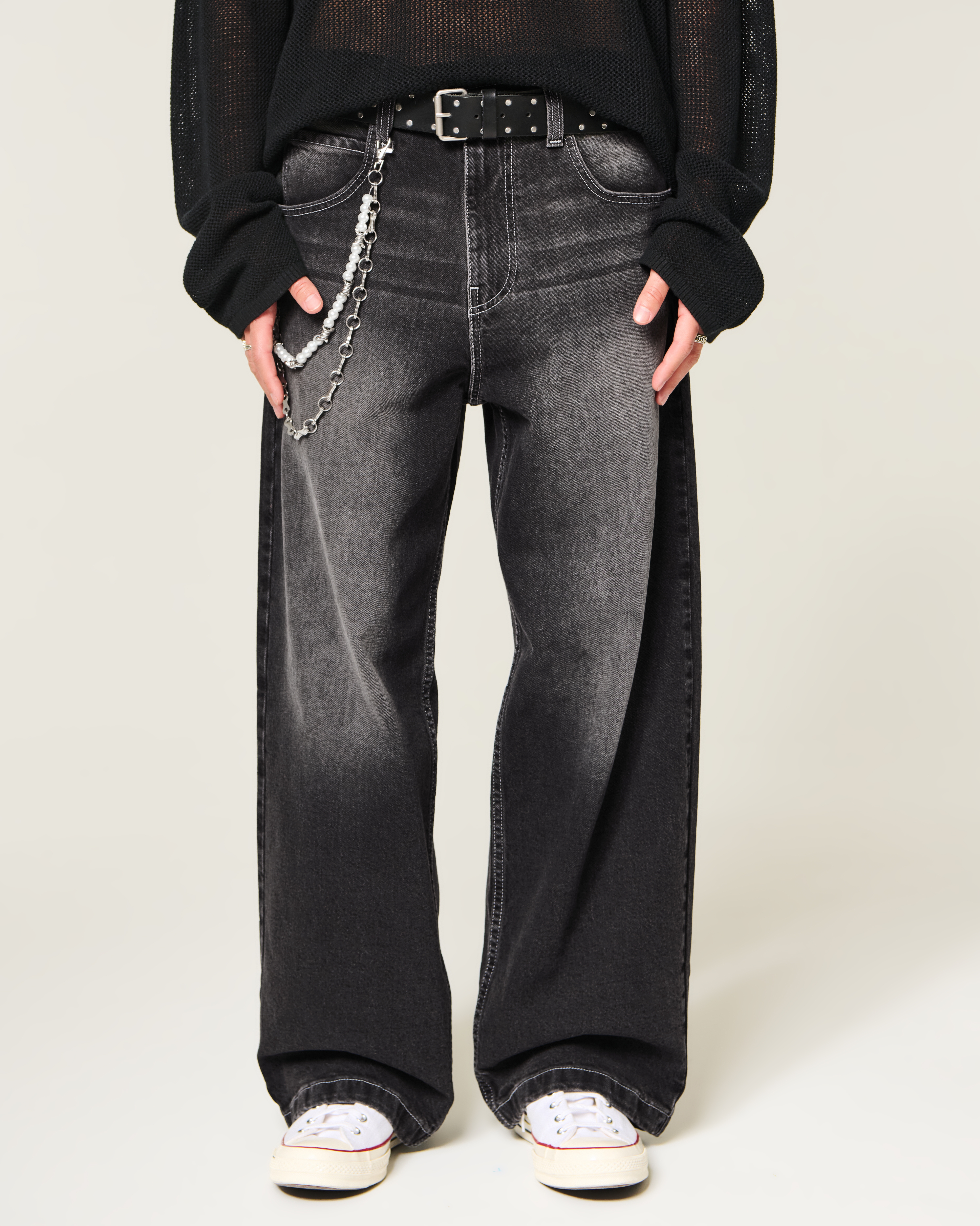 Washed Black Super Baggy Jeans