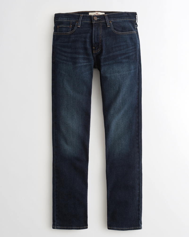 Men's Dark Wash Straight Jeans | Men's Bottoms | HollisterCo.com