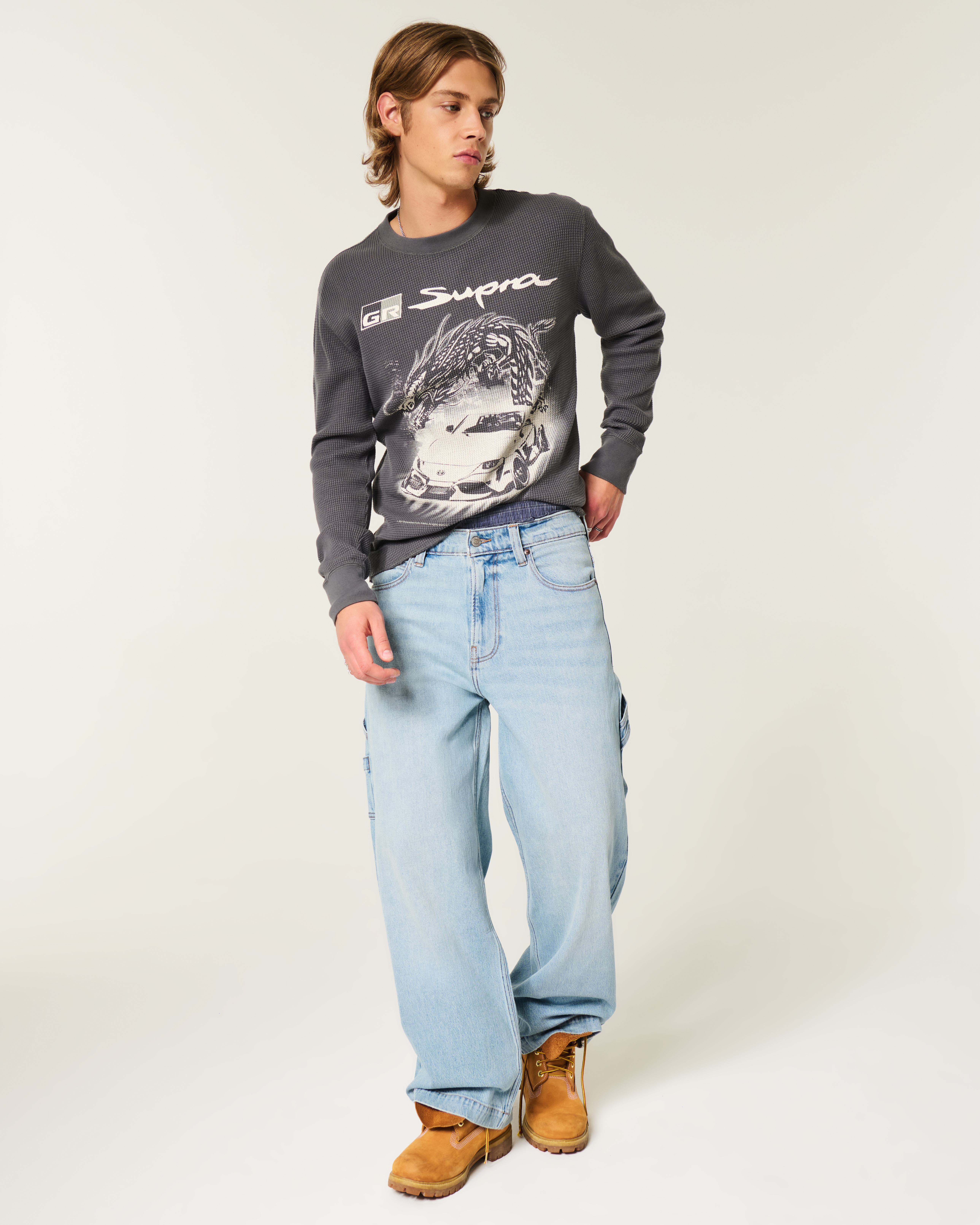 Light Wash Super Baggy Painter Jeans