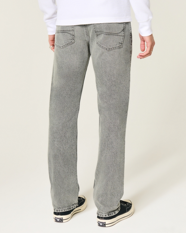 Washed Grey Slim Straight Jeans