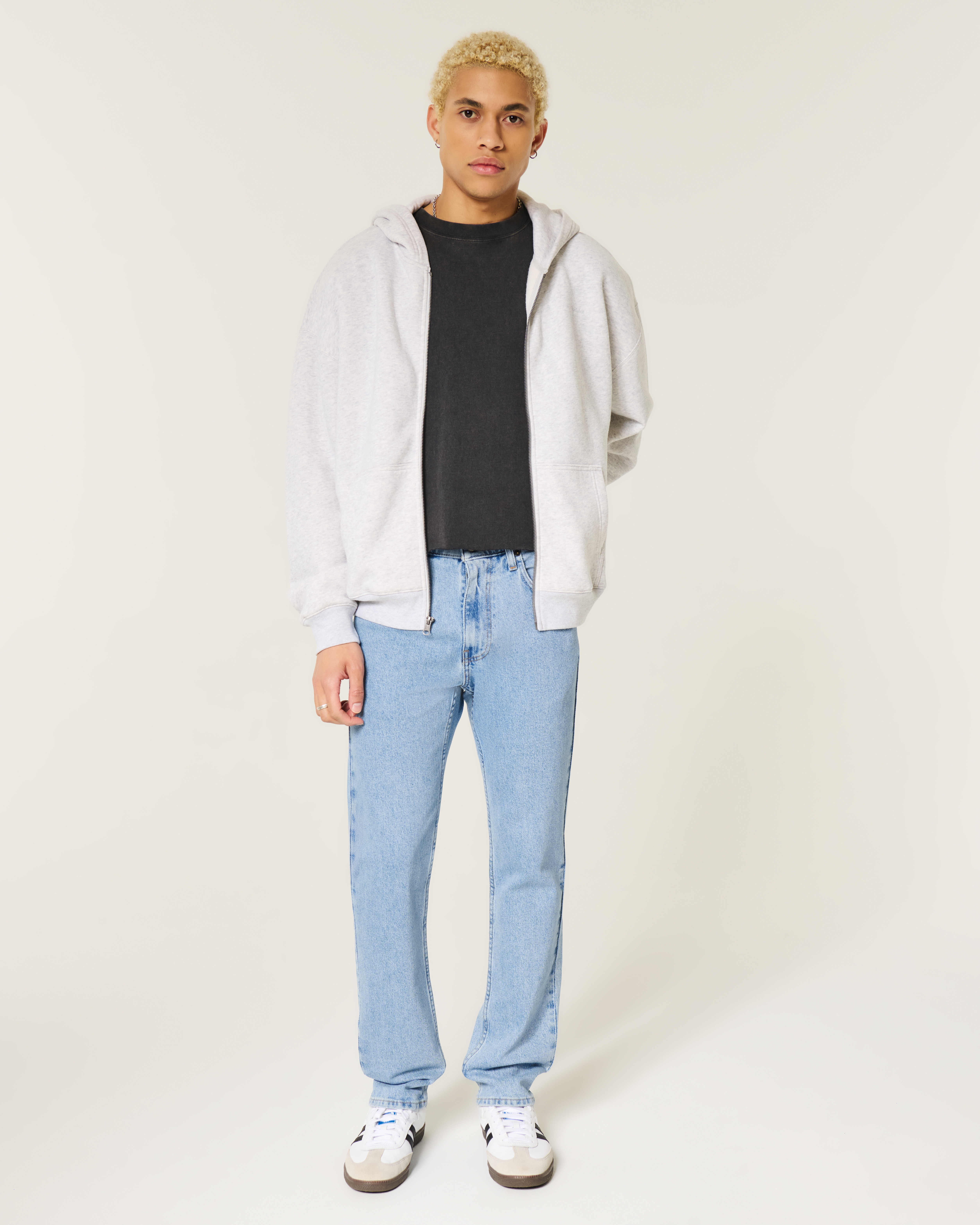 Medium Wash Slim Straight Jeans