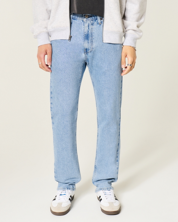 Medium Wash Slim Straight Jeans, Light Medium view 2