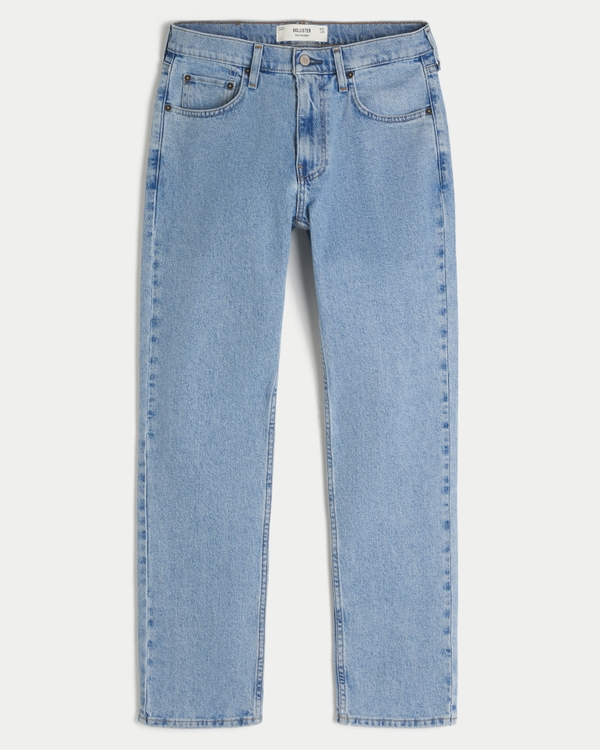 Medium Wash Slim Straight Jeans, Light Medium view 1