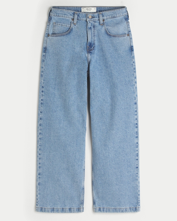 Men's Medium Wash Super Baggy Jeans | Men's Bottoms | HollisterCo.com