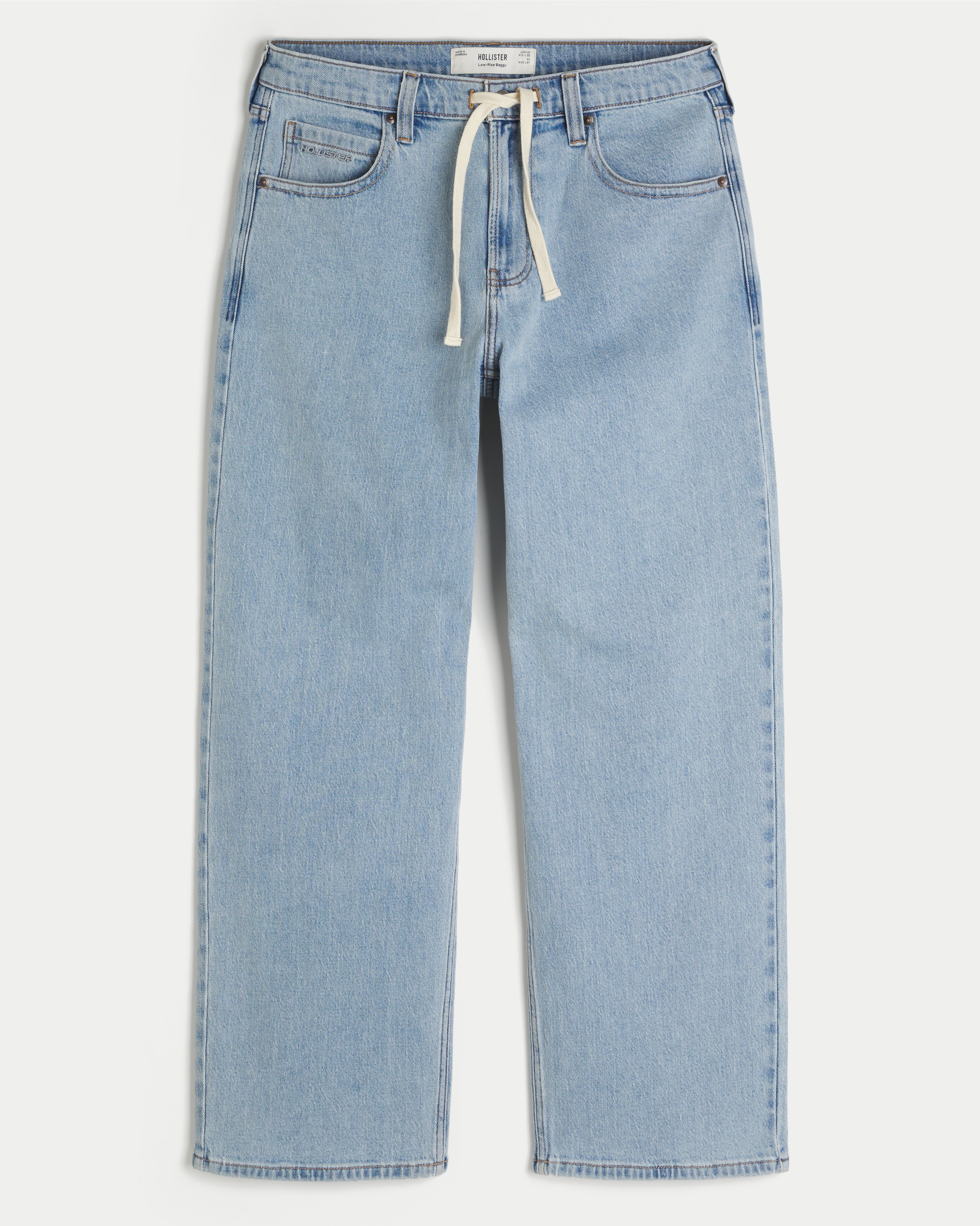 Low-Rise Drawstring Waist Baggy Jeans