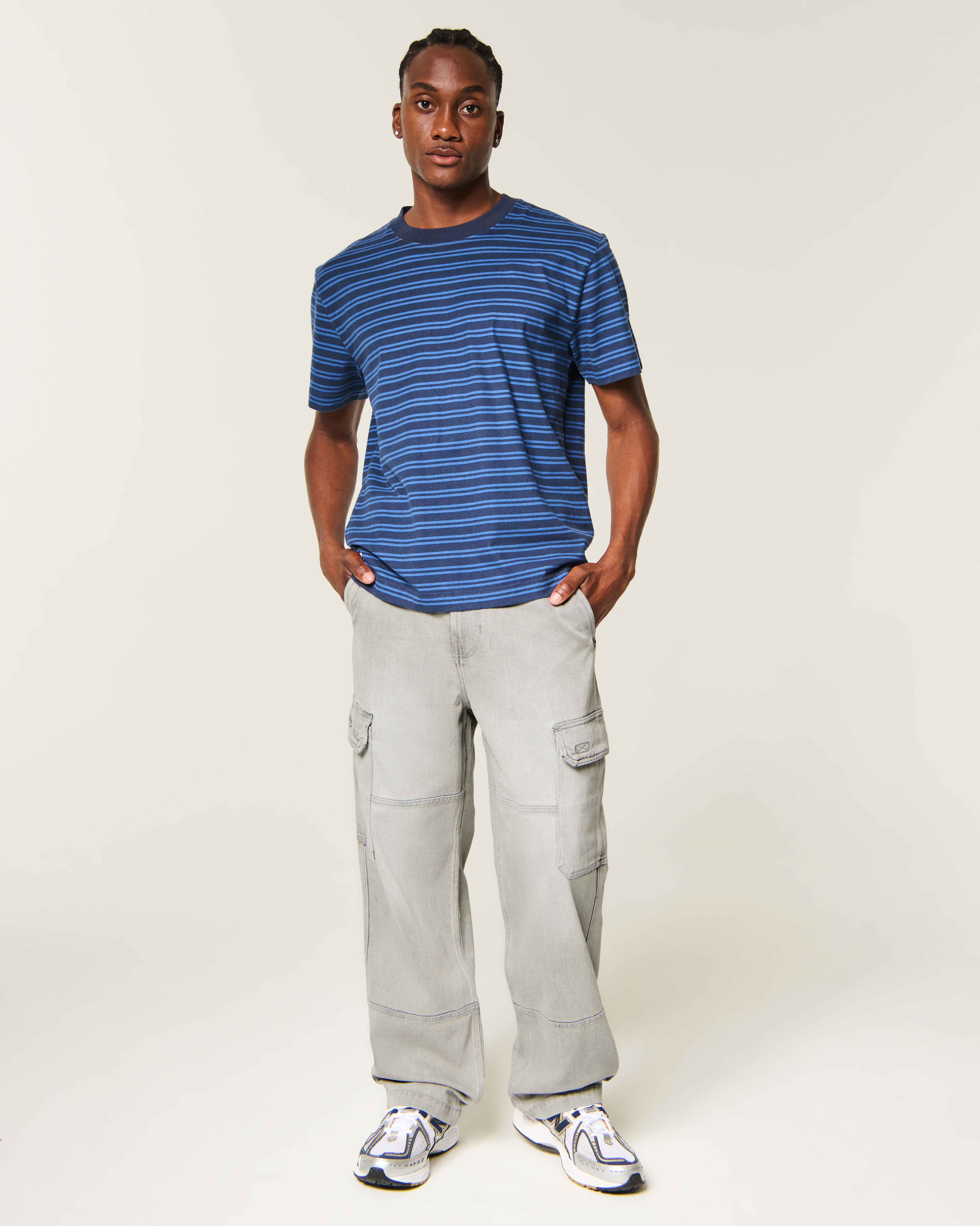 Grey Baggy Cargo Jeans