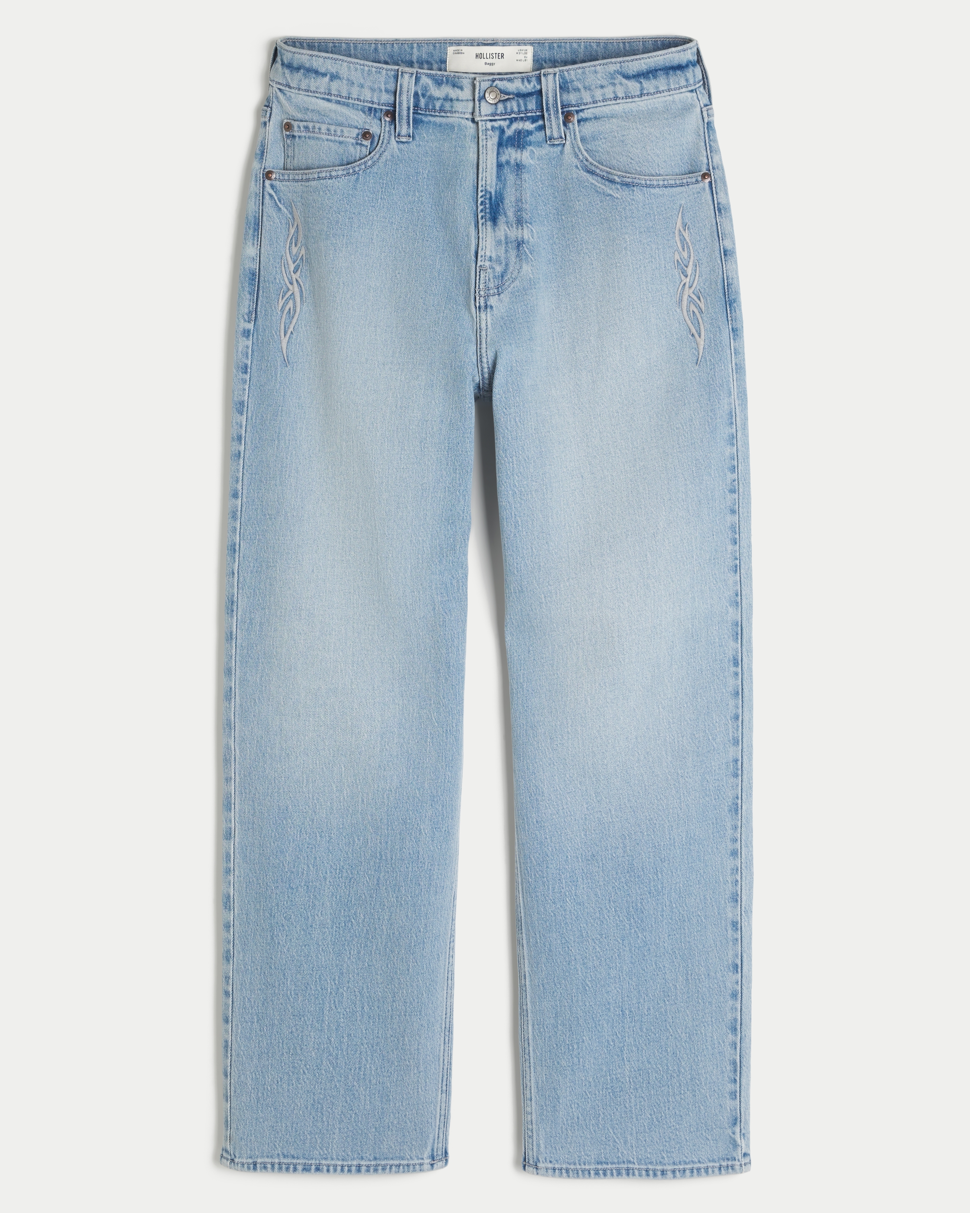 Embroidered Graphic Baggy Jeans