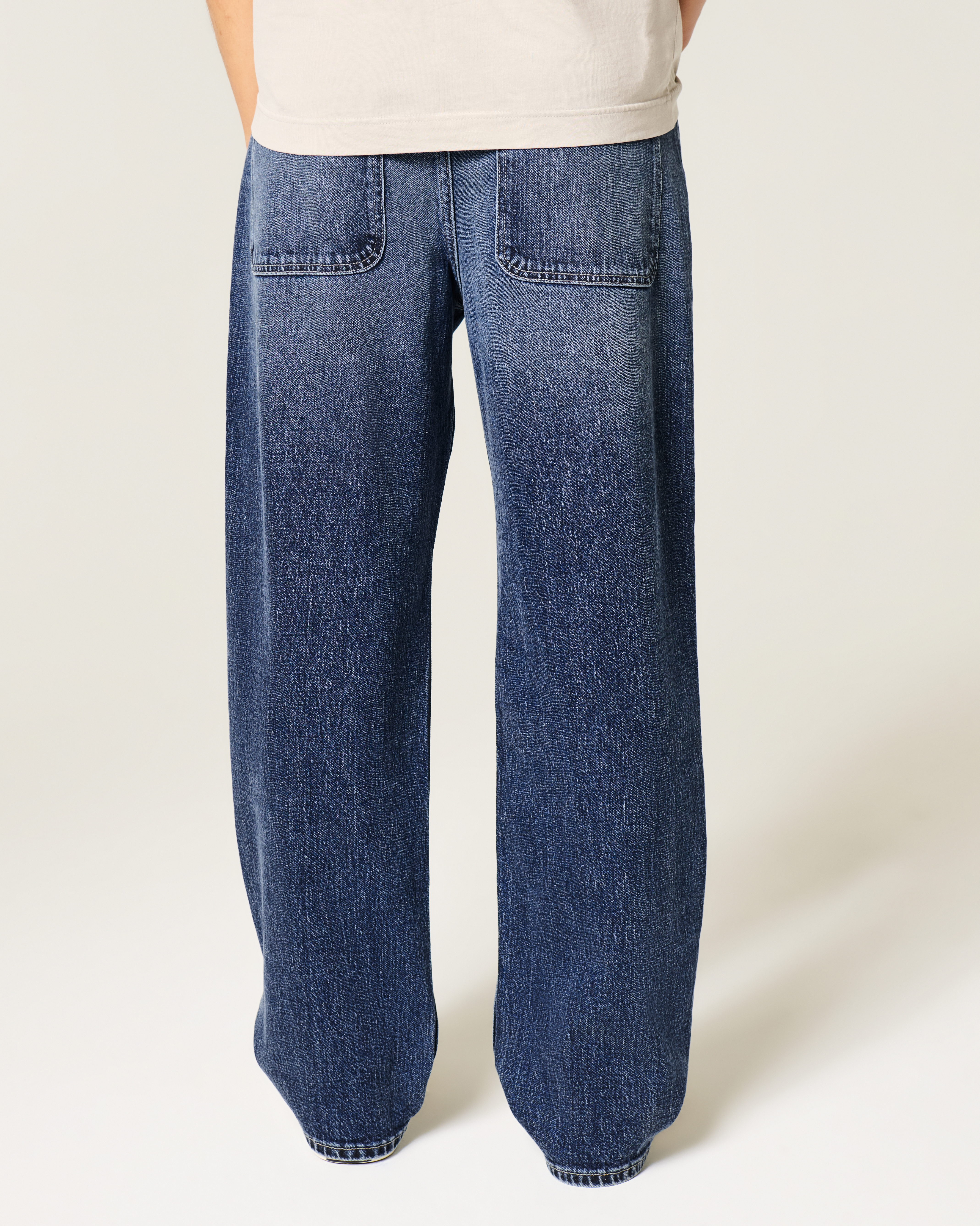 Dark Wash Dragon Graphic Baggy Jeans