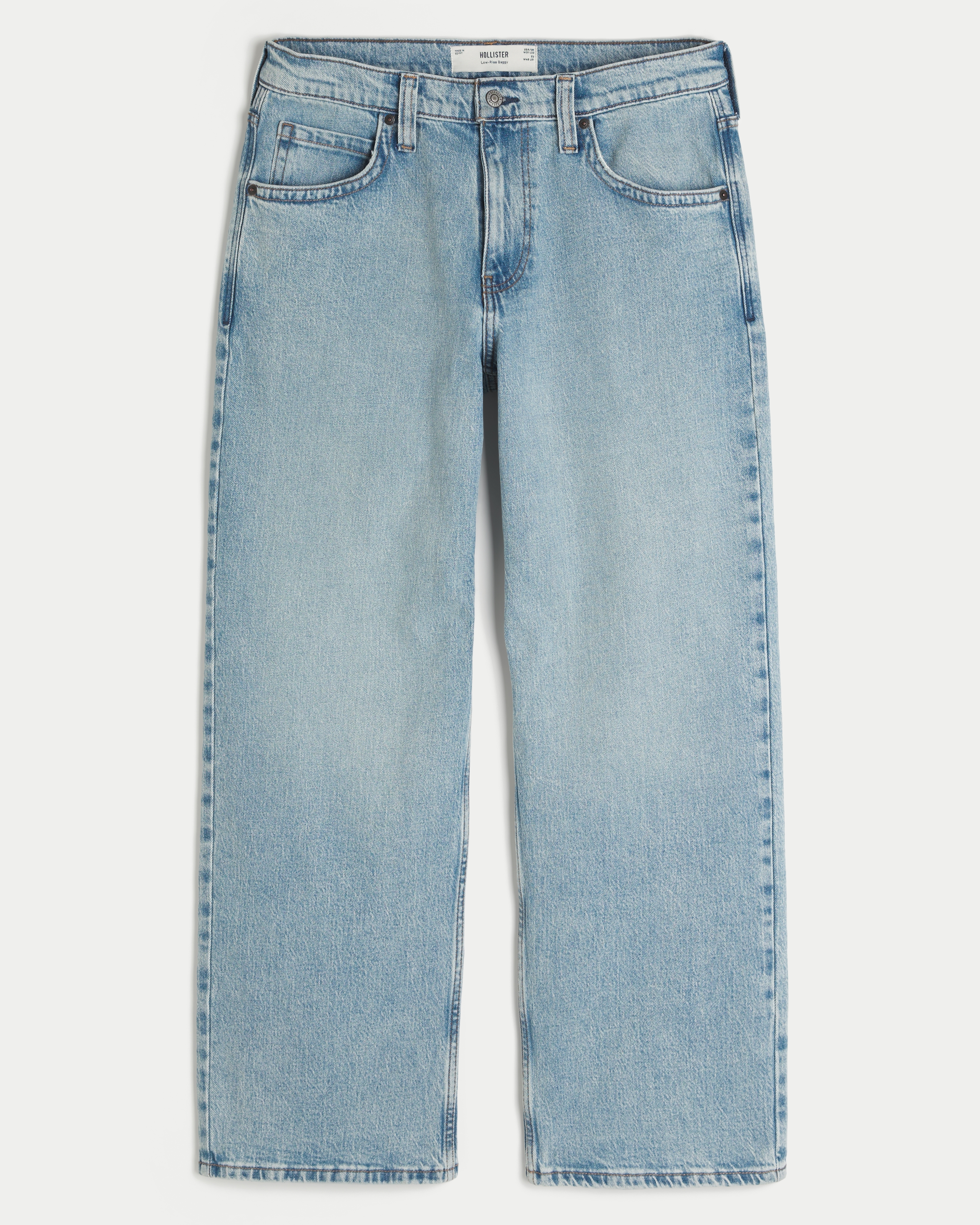 Low-Rise Embroidered Baggy Jeans