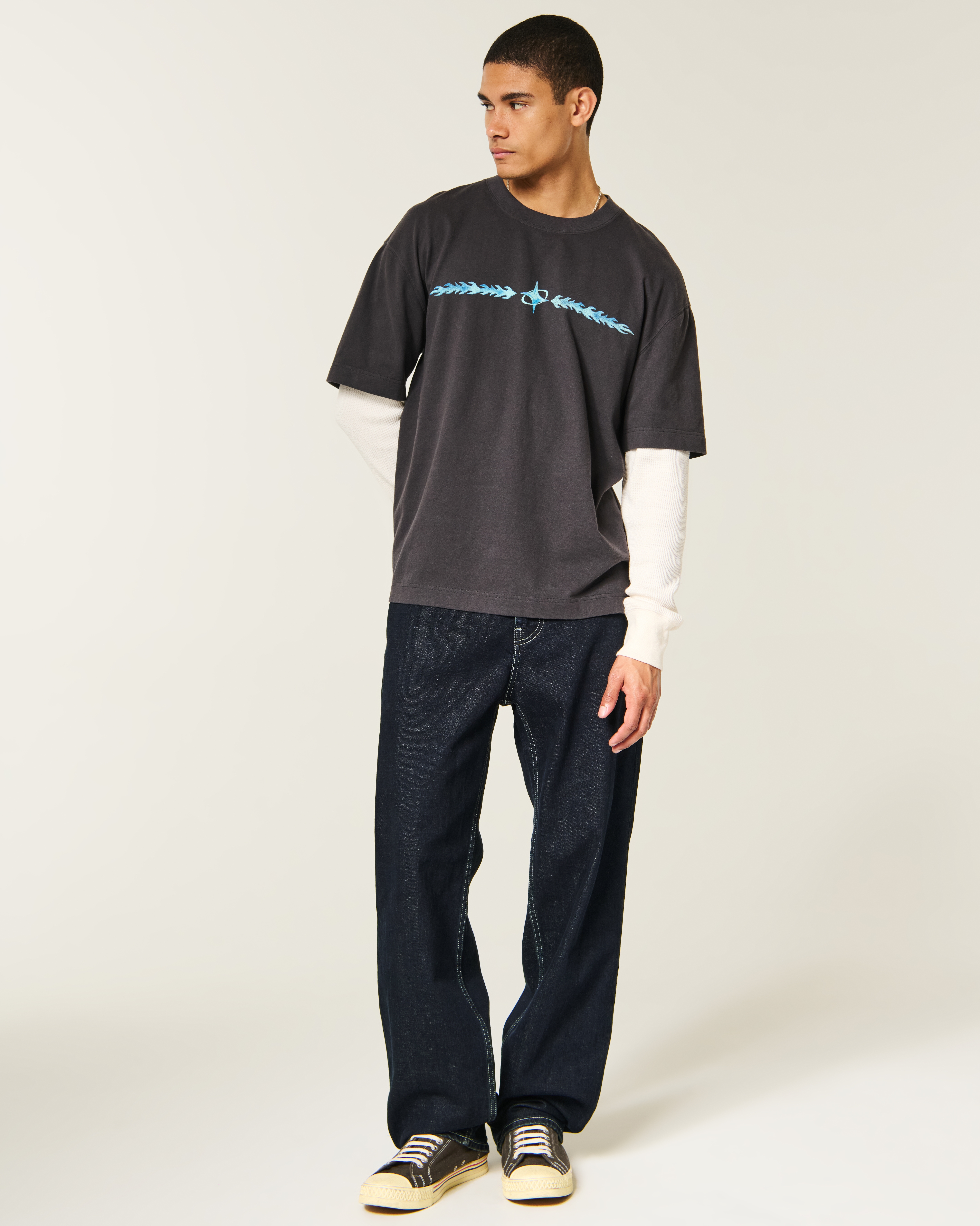 Rinse Wash Baggy Jeans