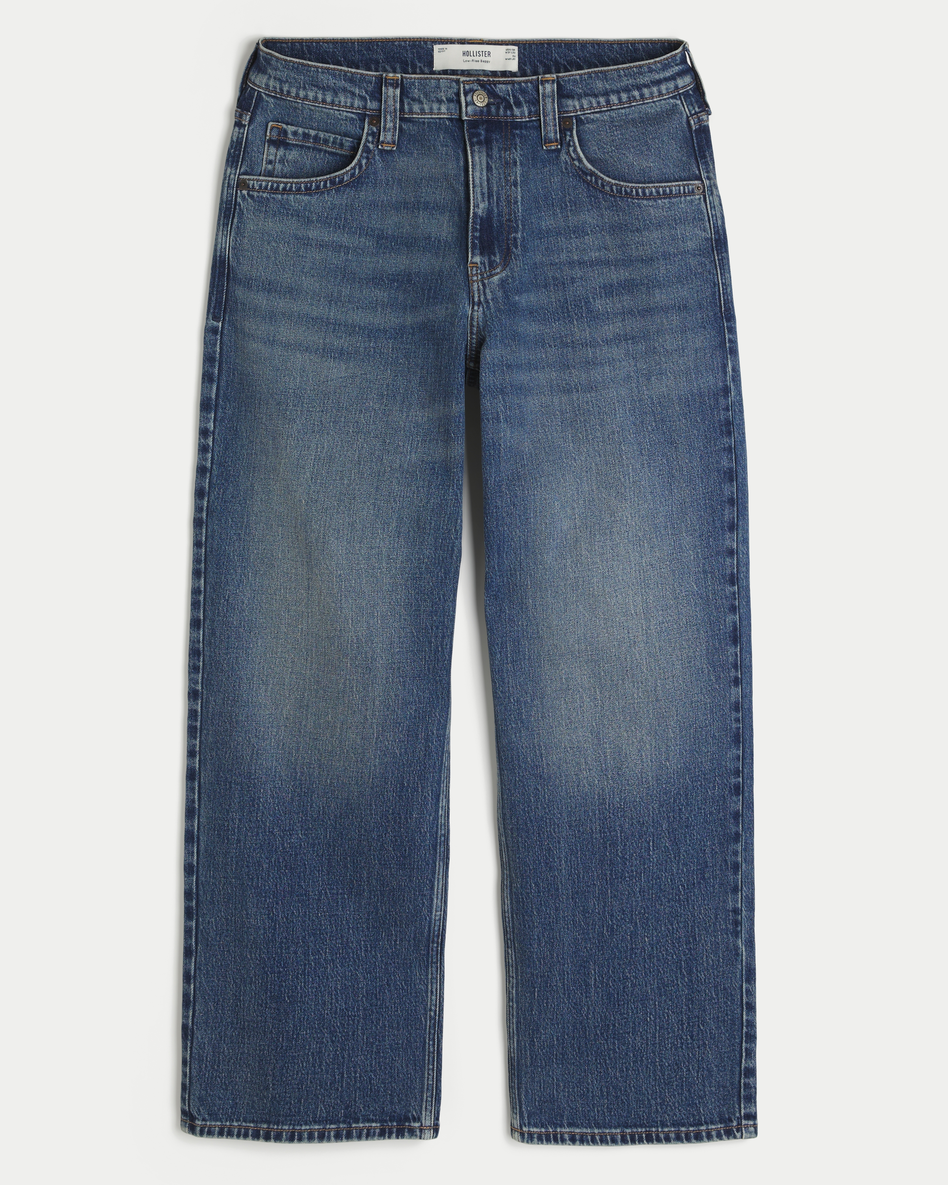 Low-Rise Logo Embroidery Baggy Jeans