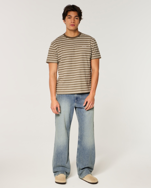 Low-Rise Medium Wash Baggy Jeans, Medium view 1