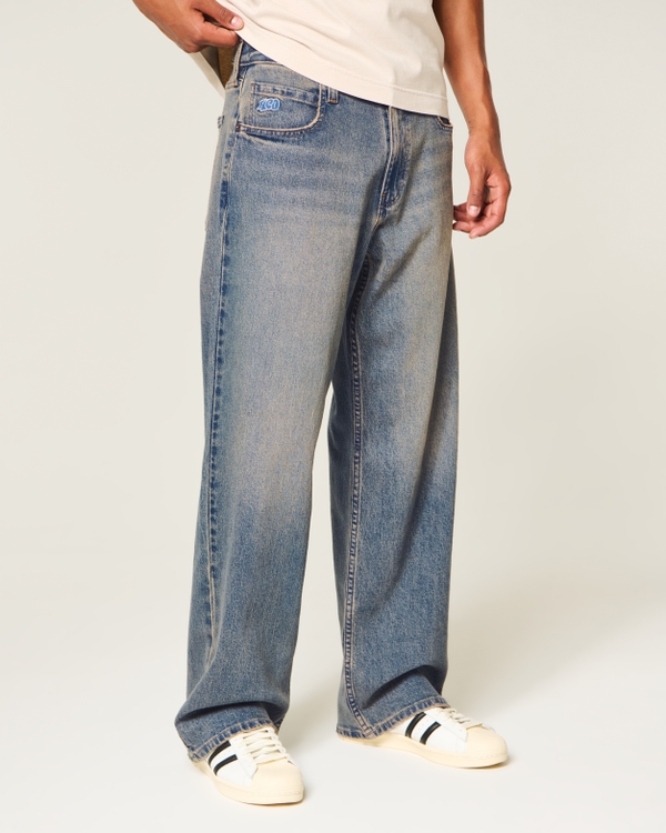 Low-Rise Dark Wash Baggy Jeans, Dark view 2