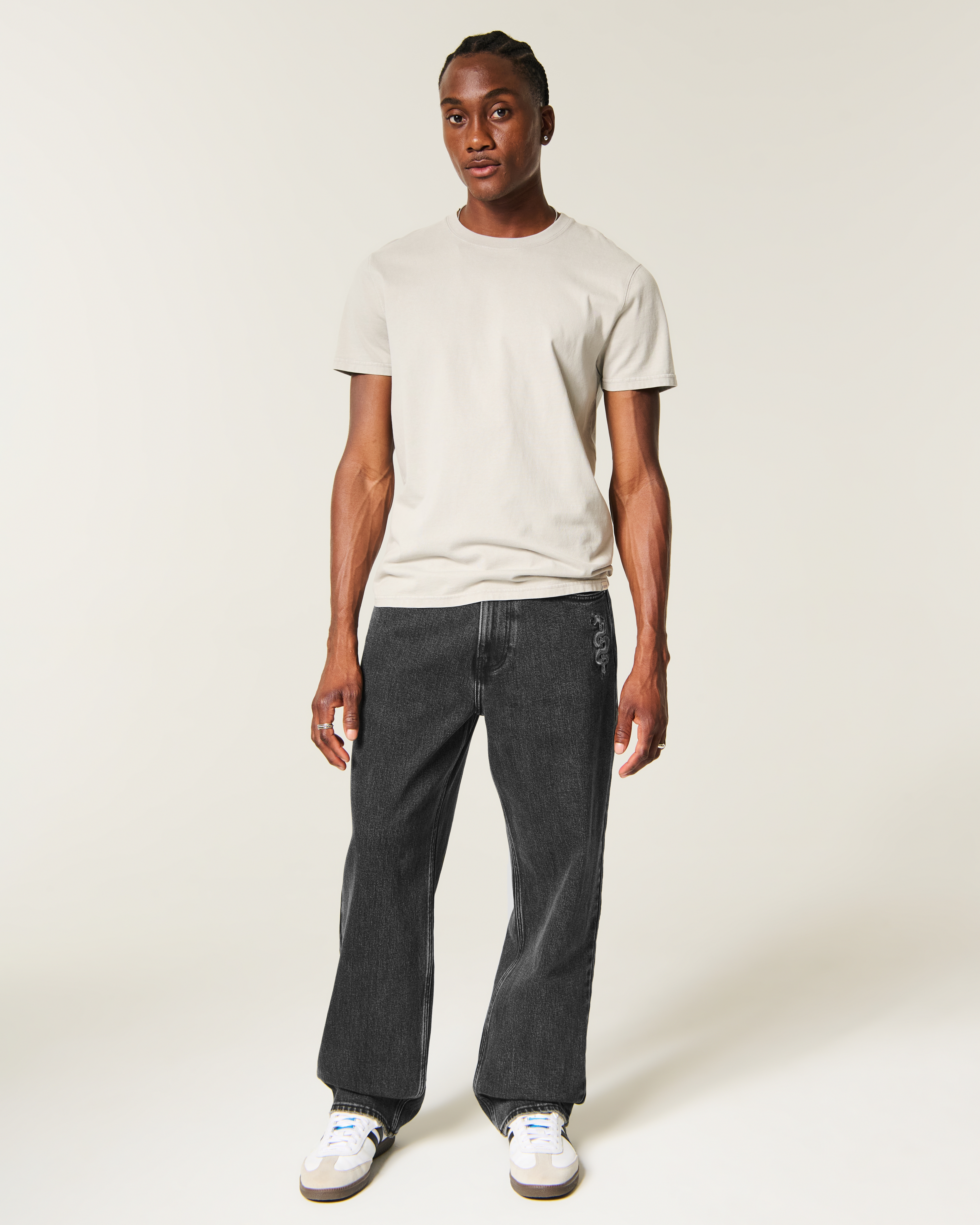 Snake Graphic Baggy Jeans
