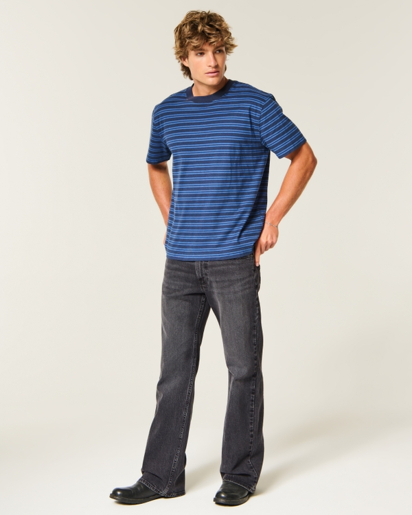 Relaxed Bootcut Jeans, Washed Black view 1