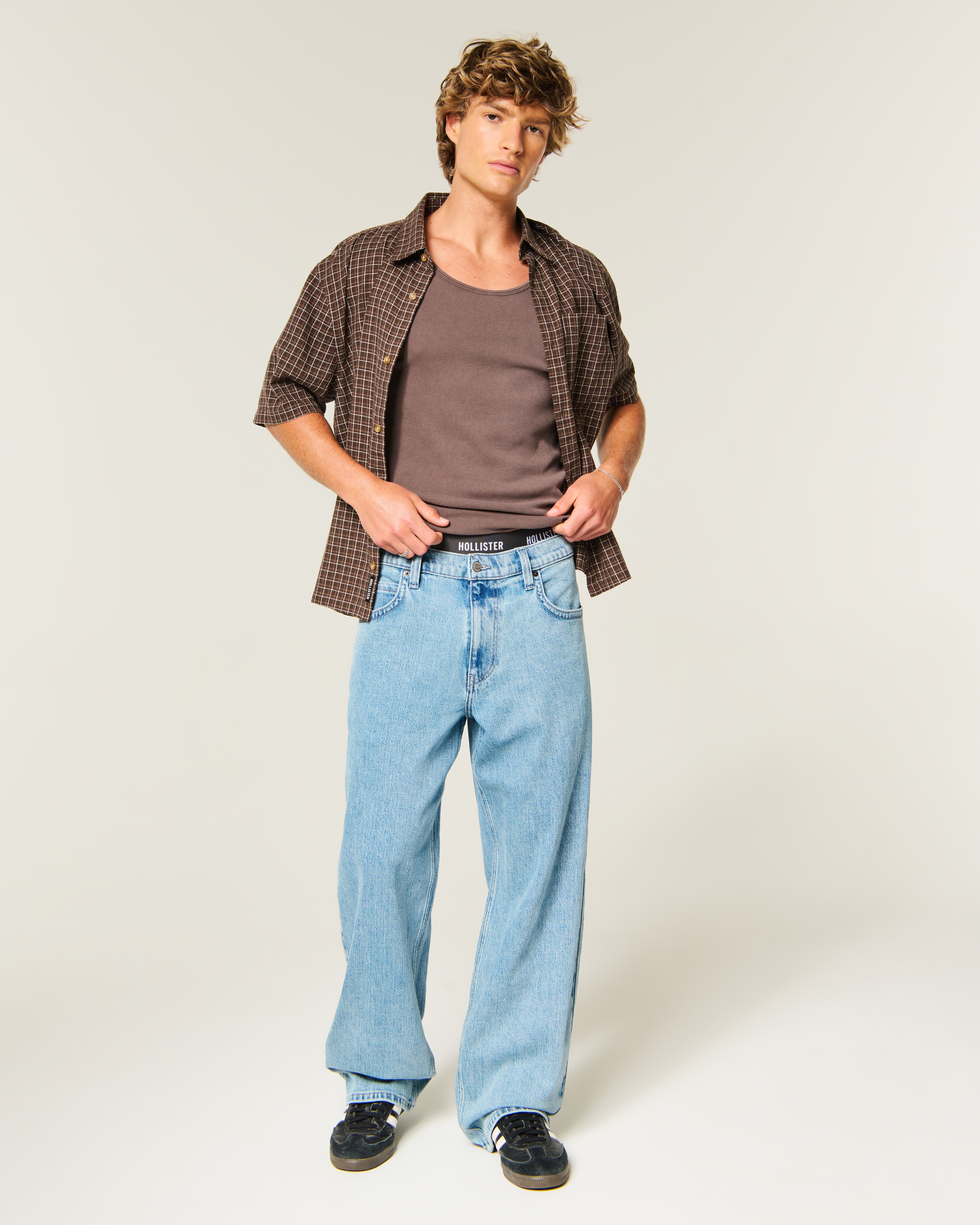 Low-Rise Embroidered Graphic Baggy Jeans